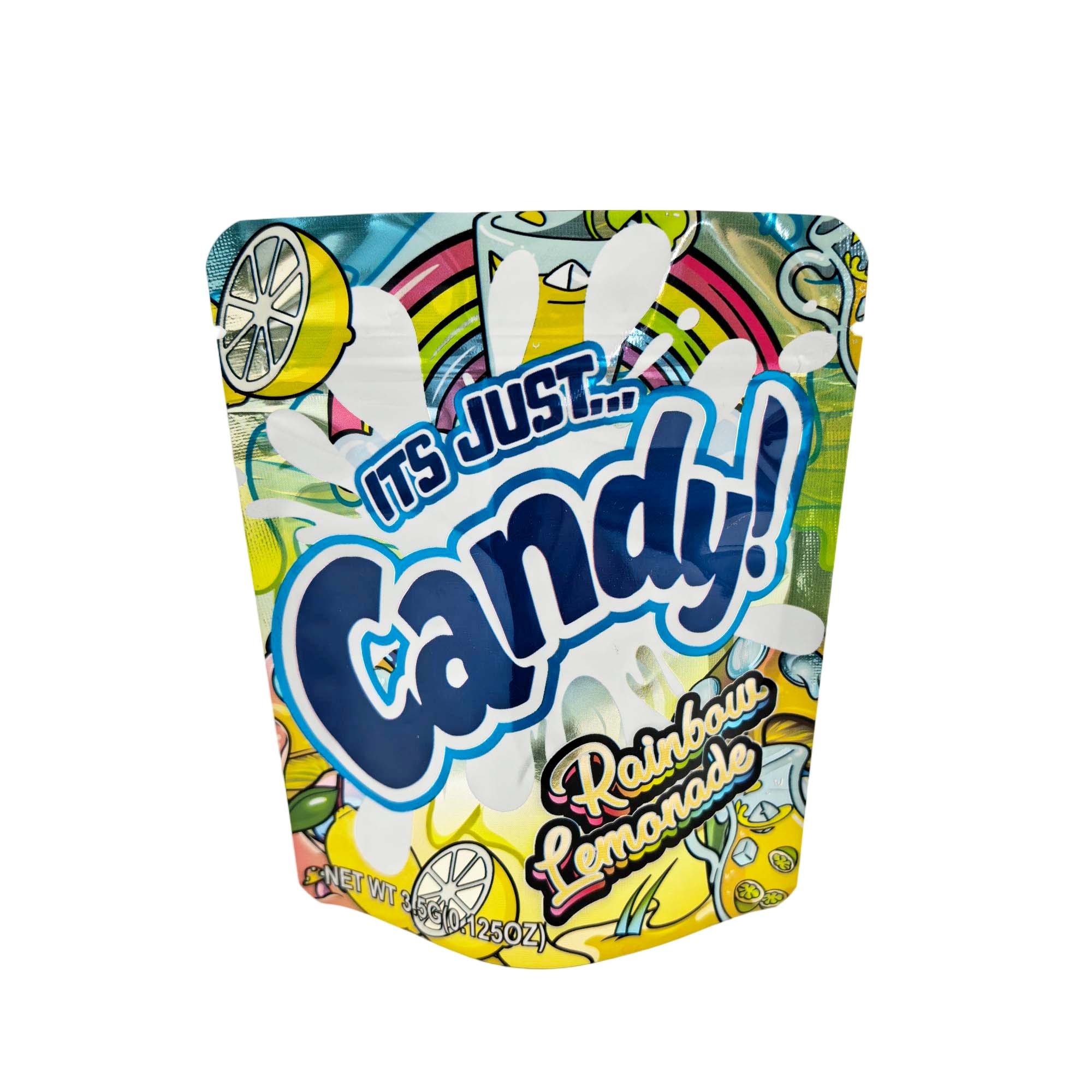 3.5 Gram Mylar Bag – Premium Smell-Proof Packaging - It's Just Candy - Rainbow Lemonade (50 Count) MB-35G-101
