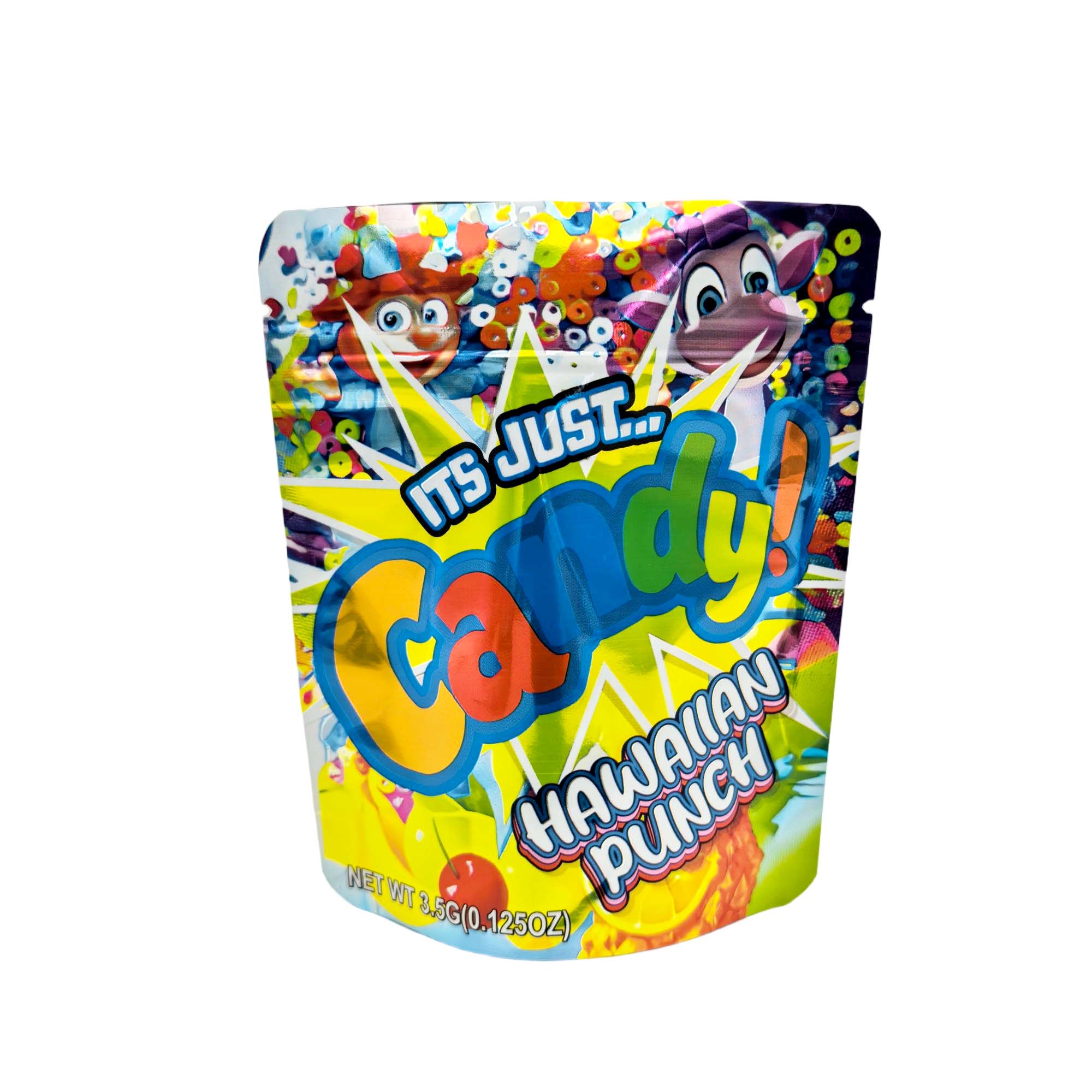 3.5 Gram Mylar Bag – Premium Smell-Proof Packaging - It's Just Candy - Hawaiian Punch (50 Count) MB-35G-103