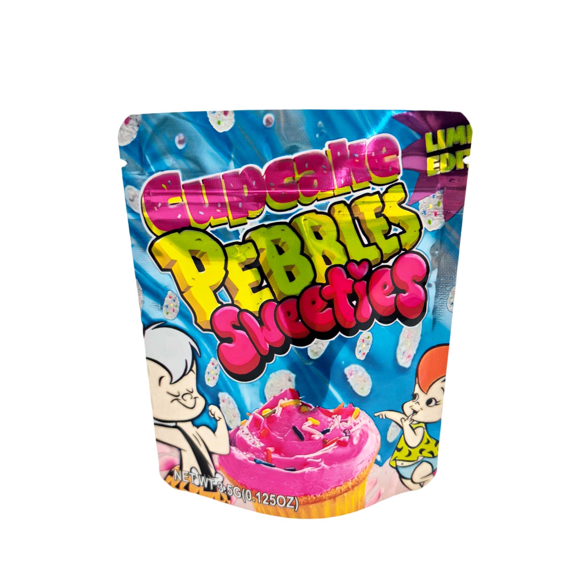 3.5 Gram Mylar Bag – Premium Smell-Proof Packaging - Cupcake Pebbles - Sweeties (50 Count) MB-35G-104