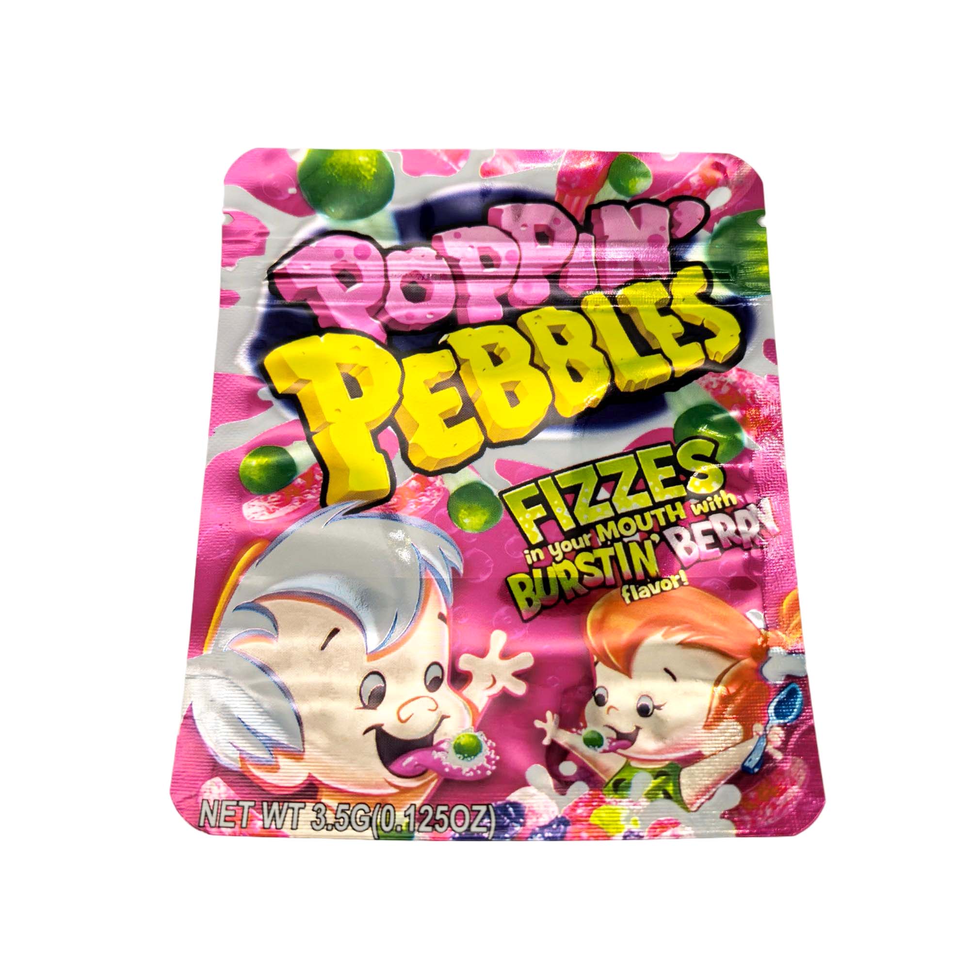 3.5 Gram Mylar Bag – Premium Smell-Proof Packaging - Poppin' Pebbles - Fizzes (50 Count) MB-35G-105 - Image 2