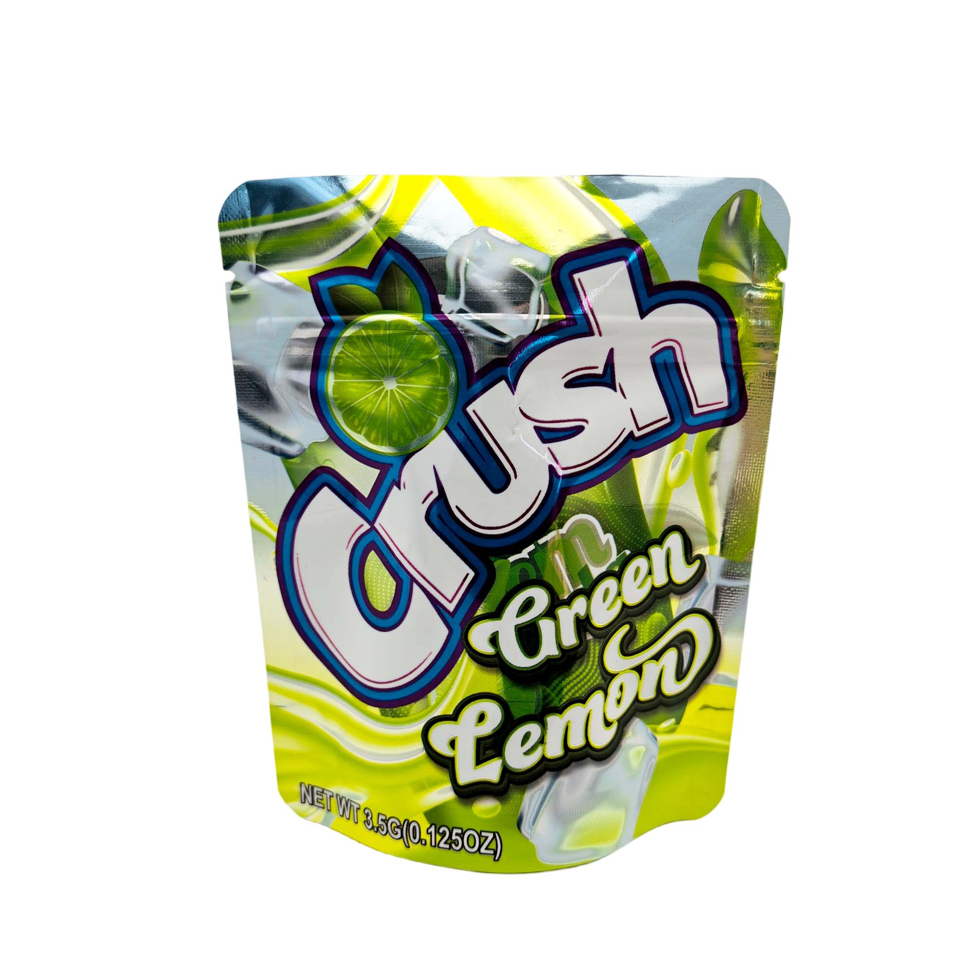 3.5 Gram Mylar Bag – Premium Smell-Proof Packaging - Crush - Green Lemon (50 Count) MB-35G-110