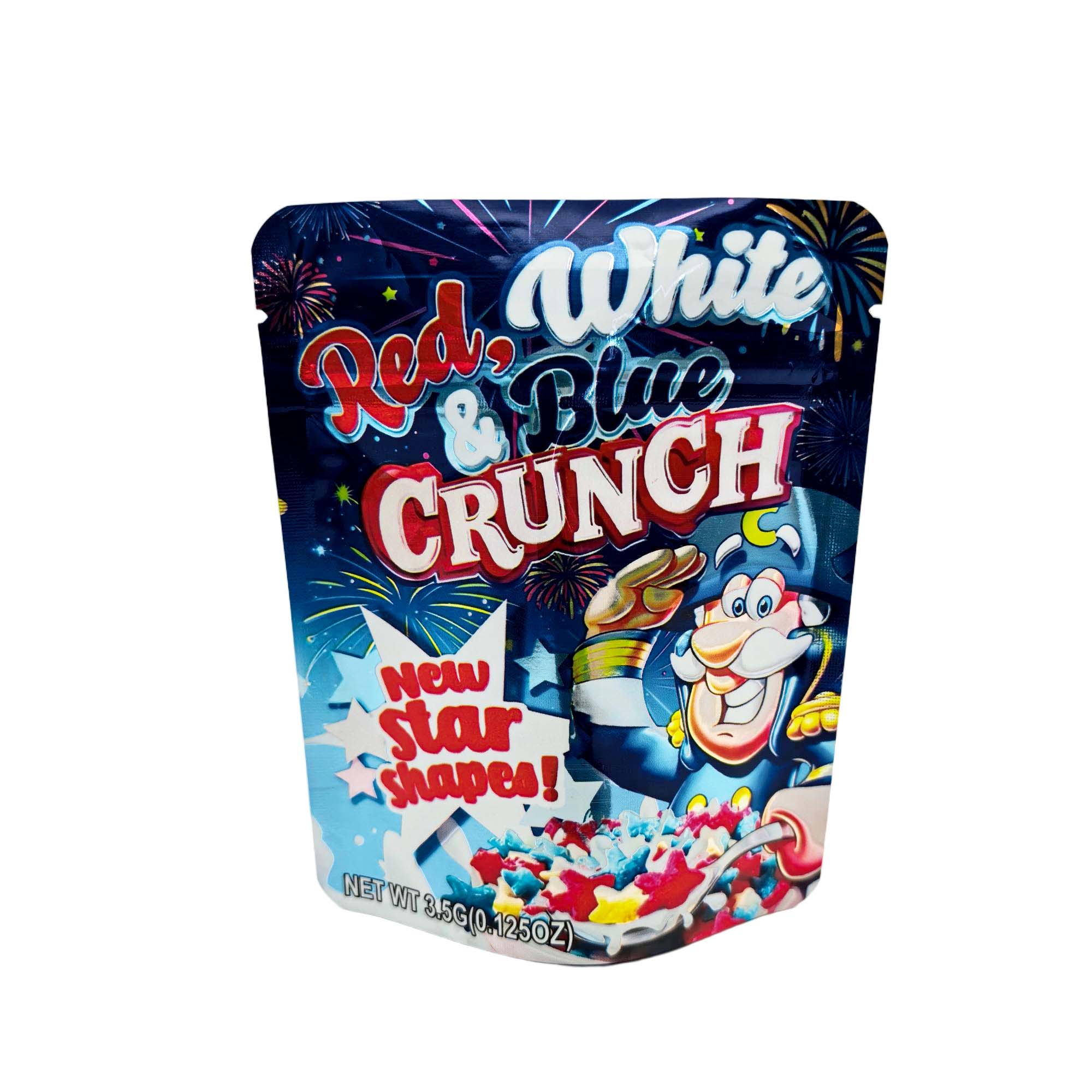 3.5 Gram Mylar Bag – Premium Smell-Proof Packaging - Red, White & Blue Crunch (50 Count) MB-35G-112