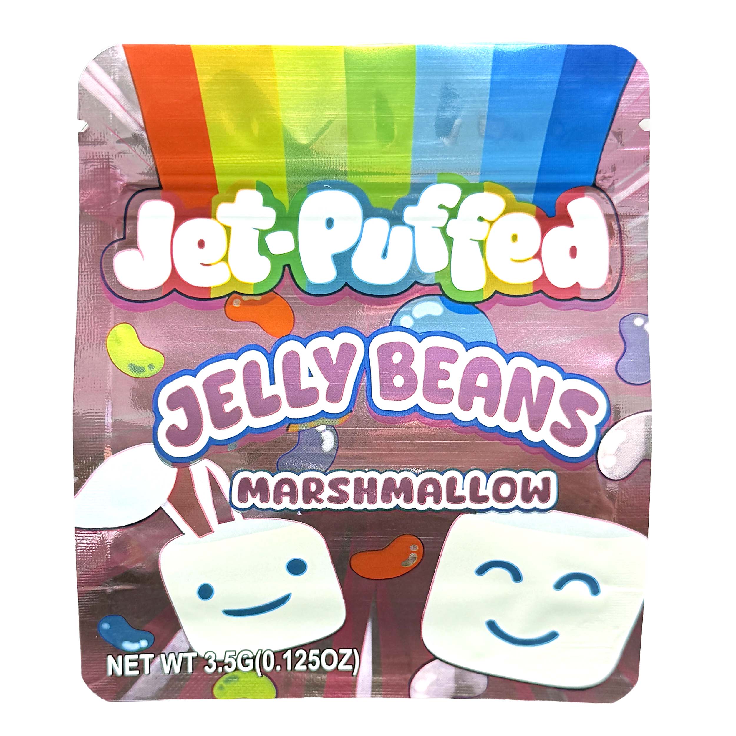 3.5 Gram Mylar Bag – Premium Smell-Proof Packaging - Jet-Puffed - Jelly Beans Marshmallow (50 Count) MB-35G-120 - Image 4