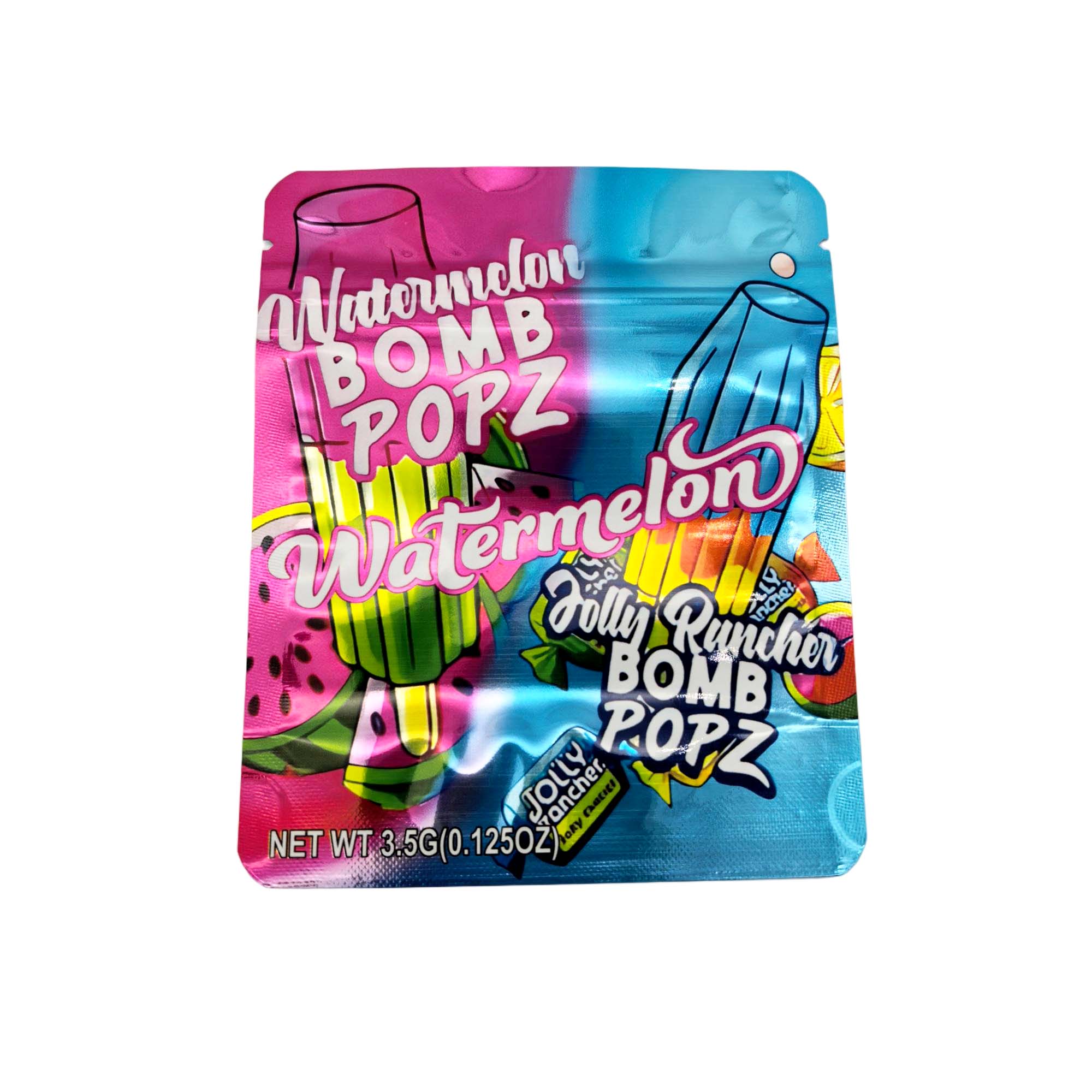 3.5 Gram Mylar Bag – Premium Smell-Proof Packaging - Watermelon Bomb Popz(50 Count) MB-35G-127 - Image 2