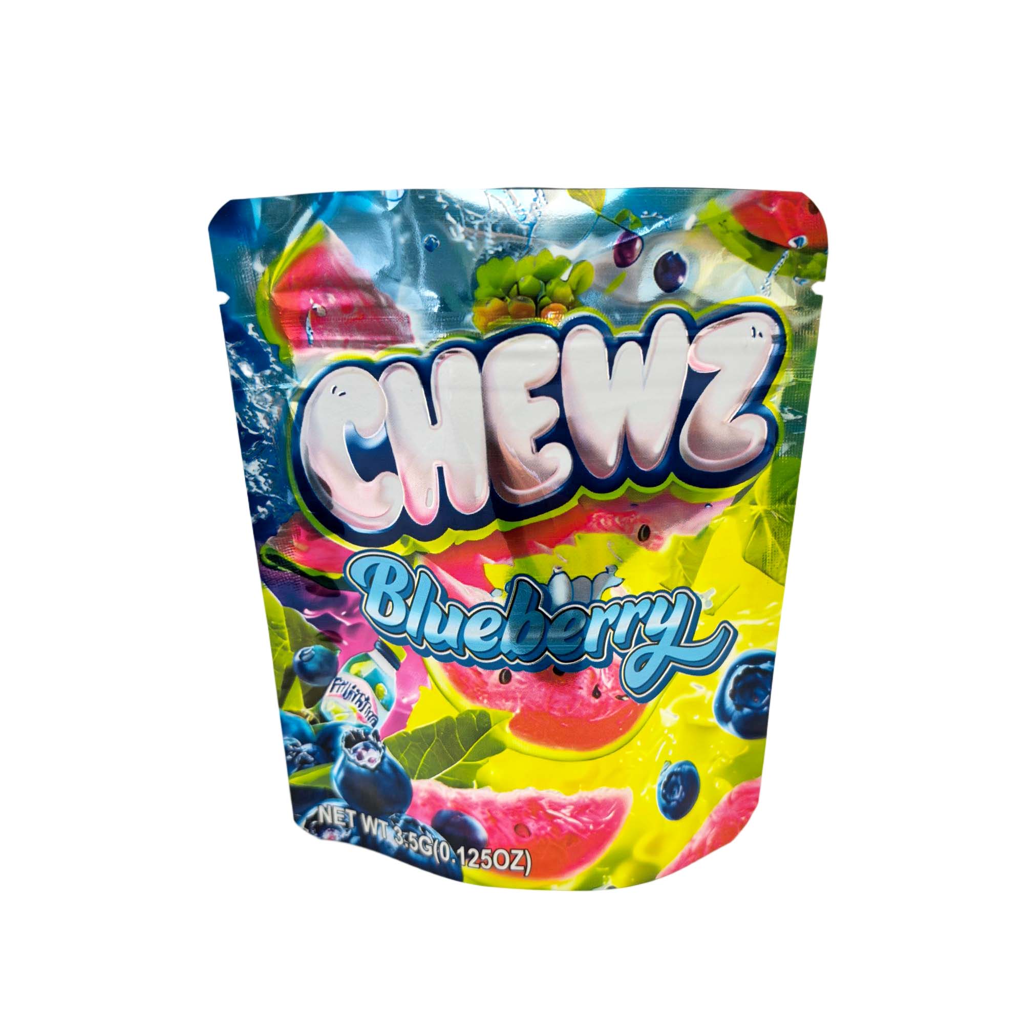 3.5 Gram Mylar Bag – Premium Smell-Proof Packaging - Chewz Blueberry (50 Count) MB-35G-132