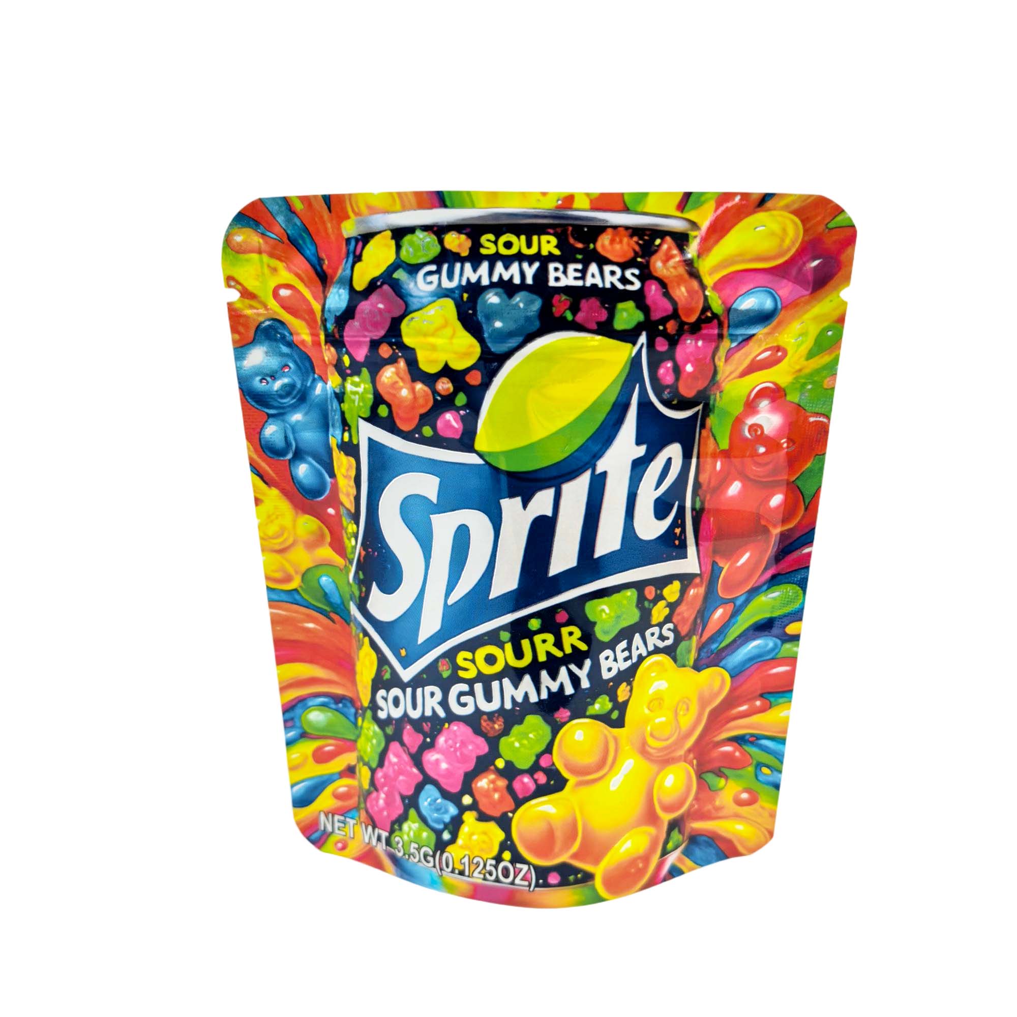 3.5 Gram Mylar Bag – Premium Smell-Proof Packaging - Sprite Sour Gummy Bears (50 Count) MB-35G-142