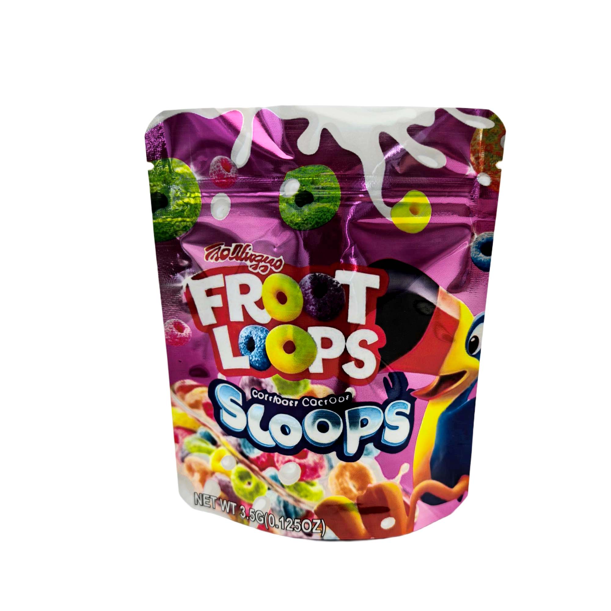 3.5 Gram Mylar Bag – Premium Smell-Proof Packaging - Froot Loops - Sloops (50 Count) MB-35G-146