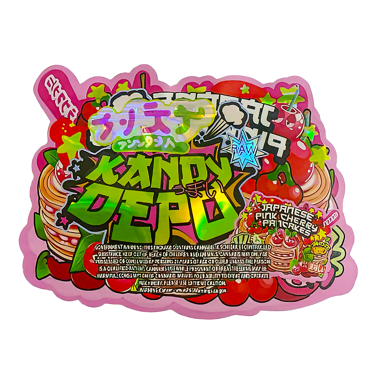 3.5g Shaped Mylar Bag (50 Count) Japanese Pink Cherry Pancakes MB35-SHAPE-030 - Image 2