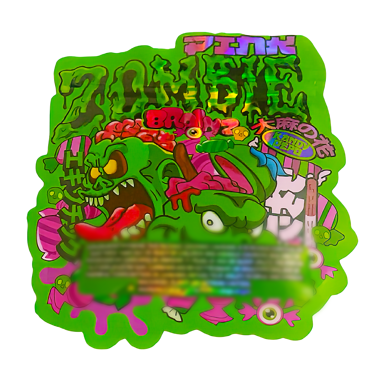 3.5g Shaped Mylar Bag (50 Count) Pink Brainz MB35-SHAPE-033 - Image 2