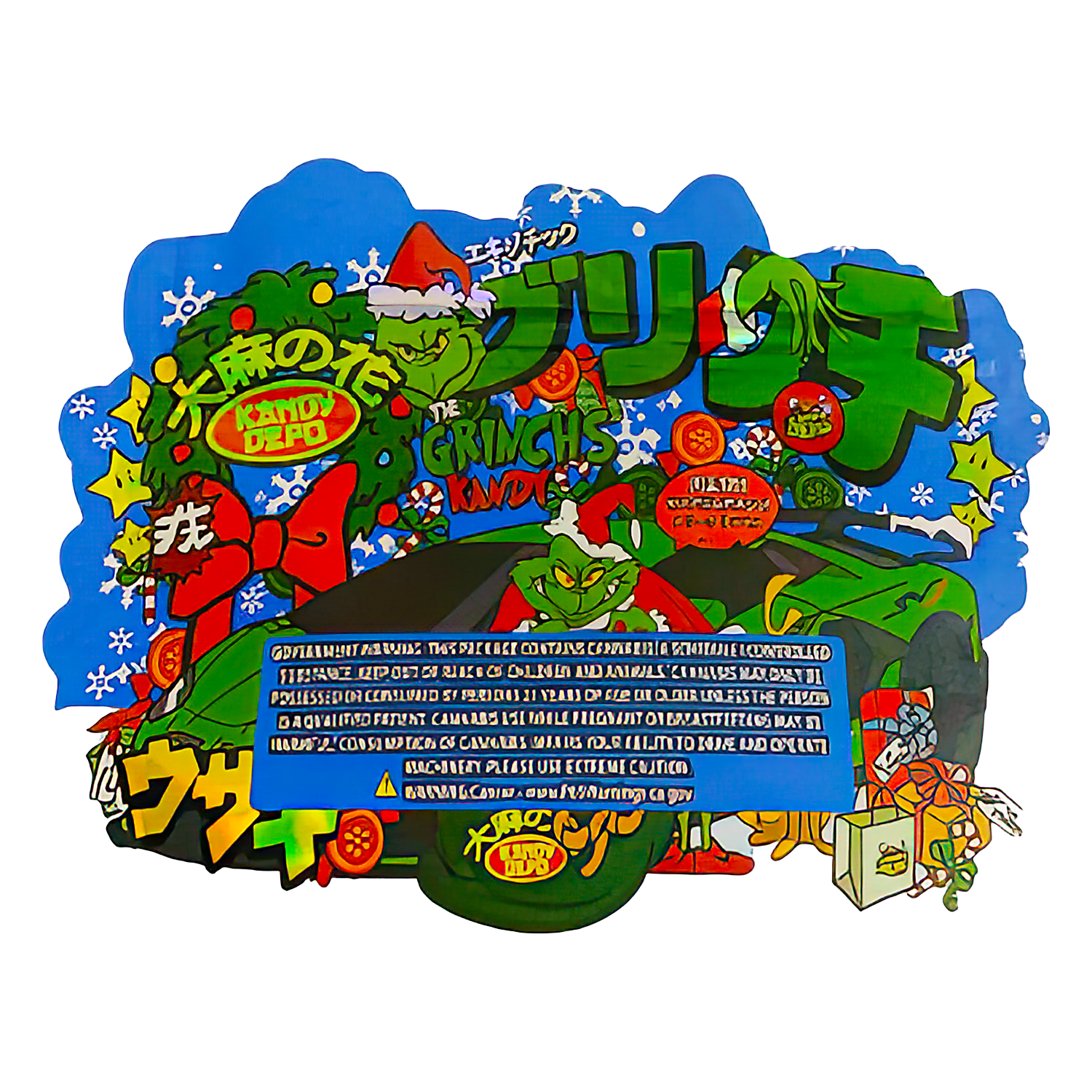 3.5g Shaped Mylar Bag (50 Count) The Grinch's Kandy MB35-SHAPE-037 - Image 2