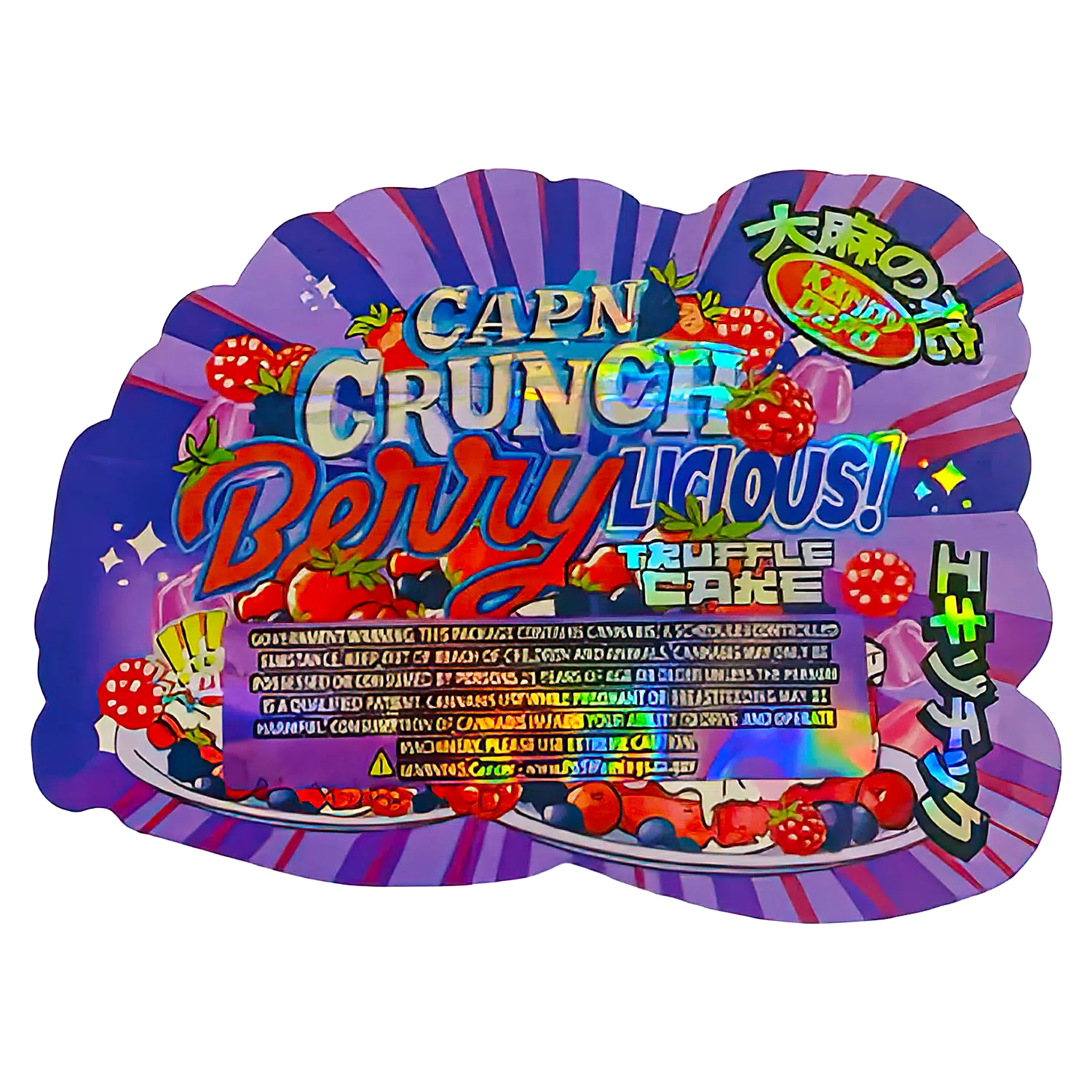 3.5g Shaped Mylar Bag (50 Count) Capn Crunch Berrylicious Truffle Cake MB35-SHAPE-040 - Image 2