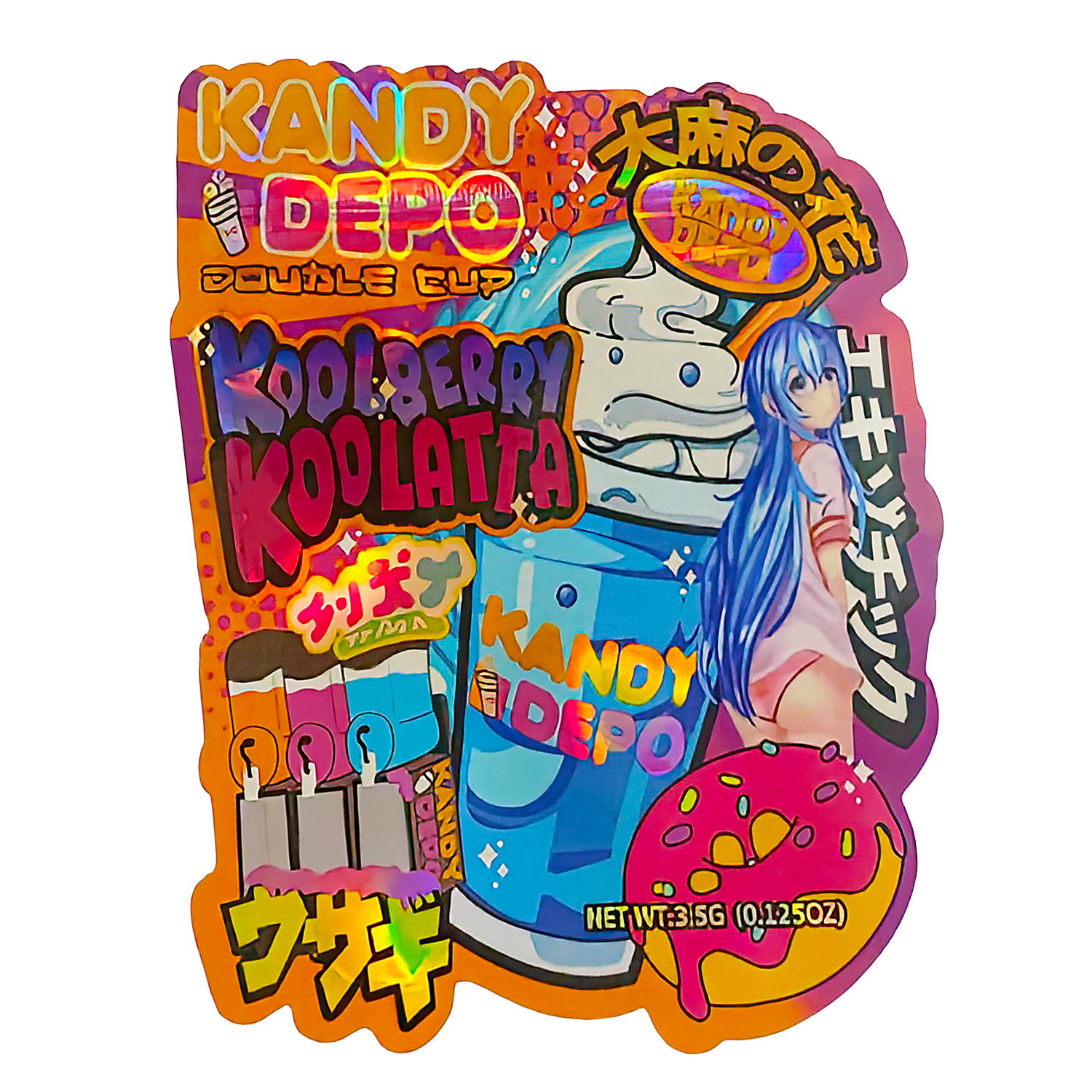 3.5g Shaped Mylar Bag (50 Count) Kandy Depo Koolberry Koolatta MB35-SHAPE-041