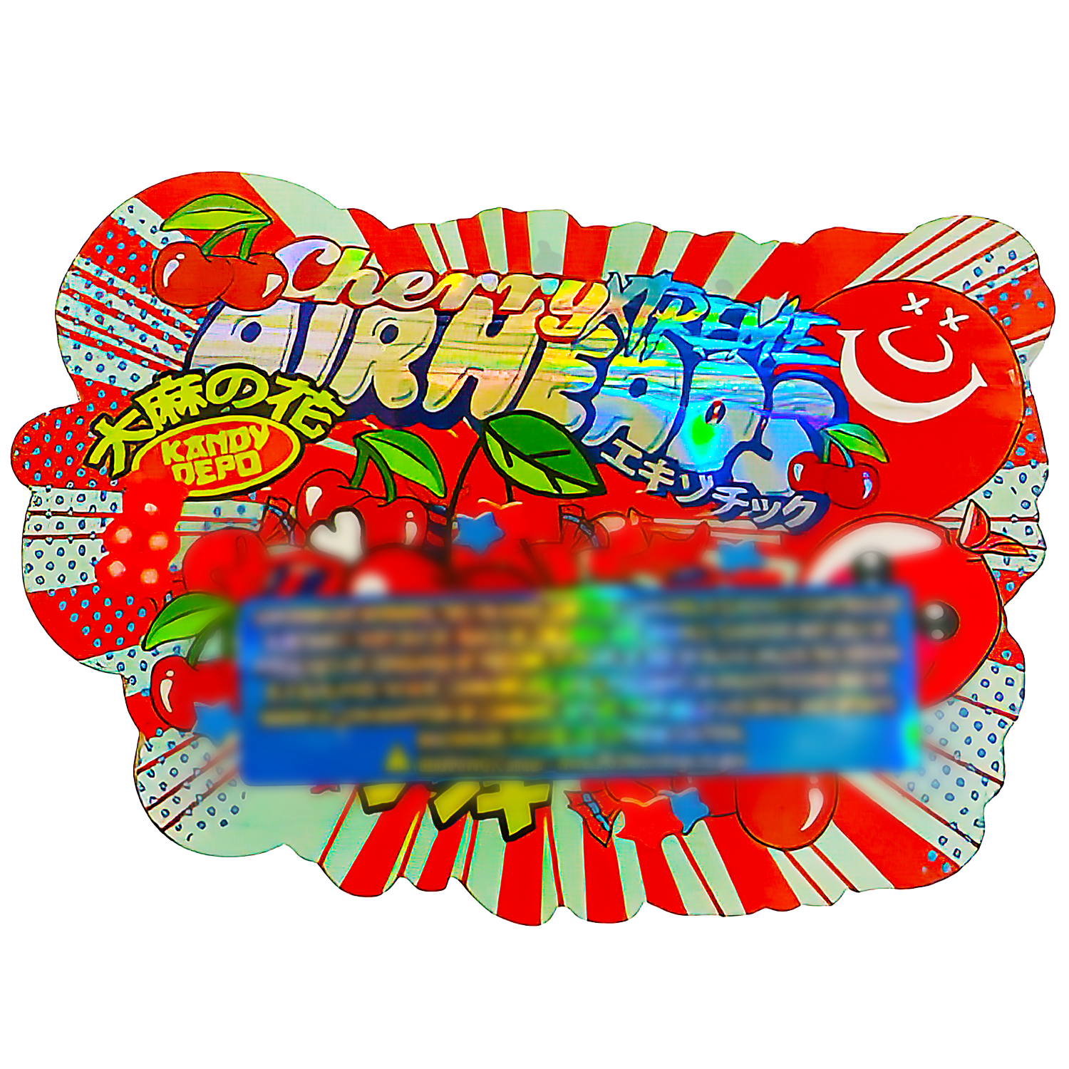 3.5g Shaped Mylar Bag (50 Count) Cherry Xtreme Airheads MB35-SHAPE-043 - Image 2