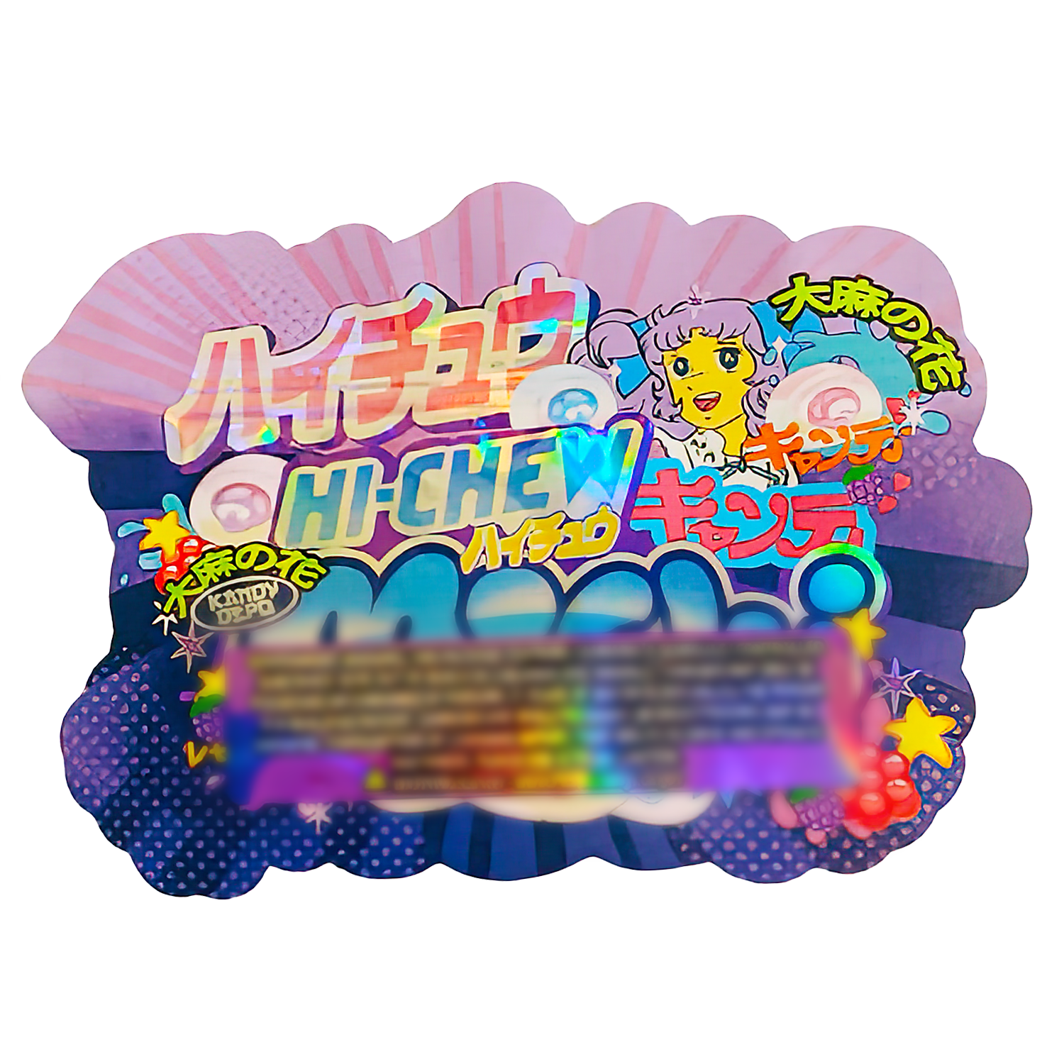 3.5g Shaped Mylar Bag (50 Count) Hi-Chew Mochi MB35-SHAPE-044 - Image 2