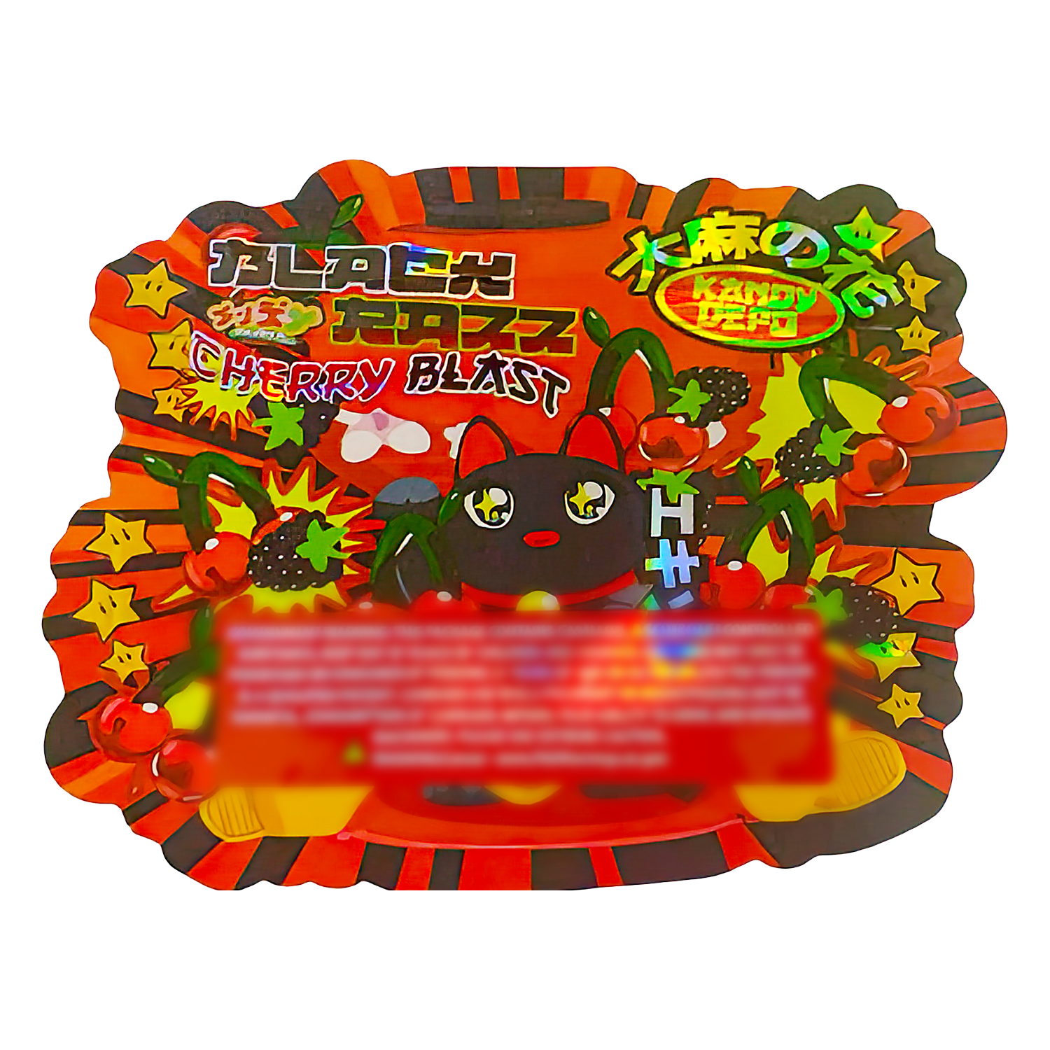 3.5g Shaped Mylar Bag (50 Count) Black Razz Cherry Blast MB35-SHAPE-047 - Image 2