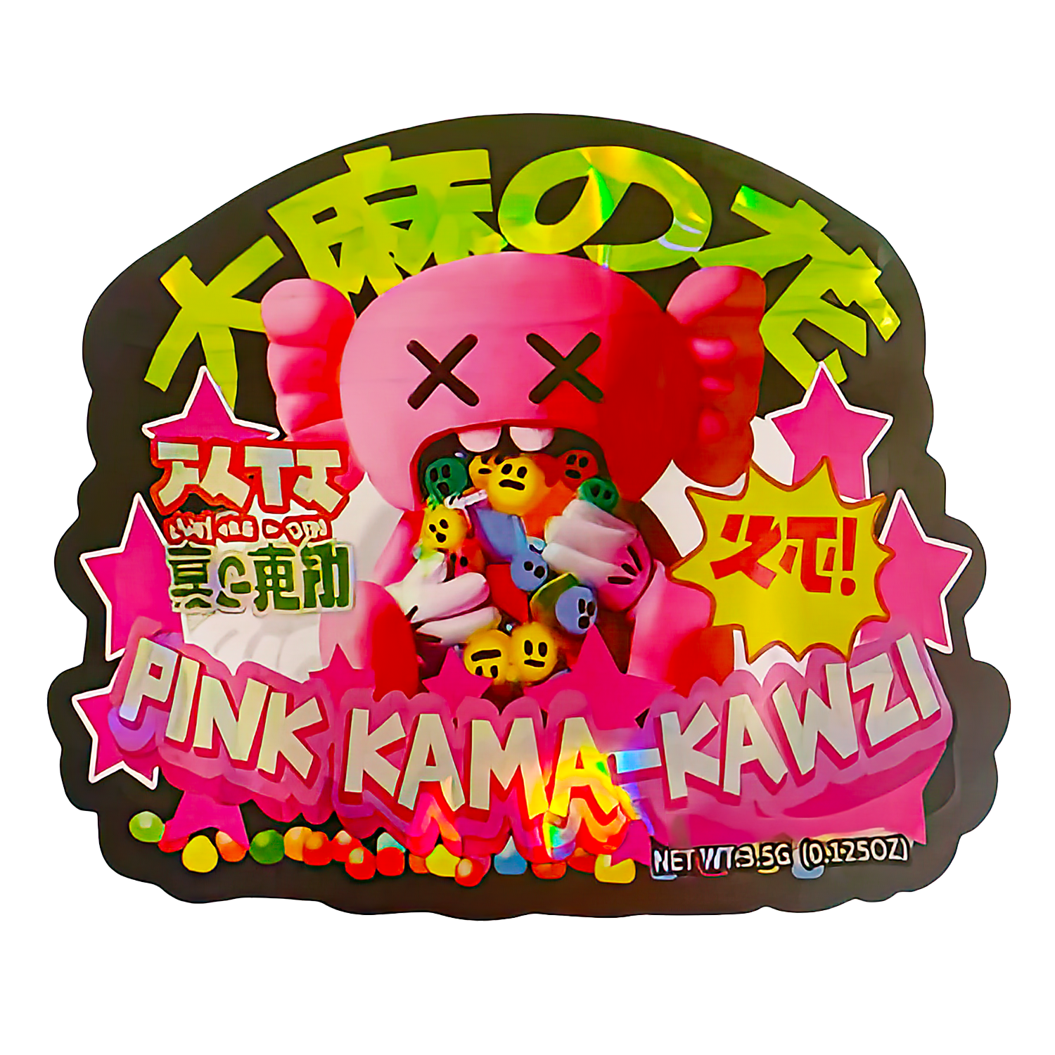 3.5g Shaped Mylar Bag (50 Count) Pink Kama-Kawzi MB35-SHAPE-051