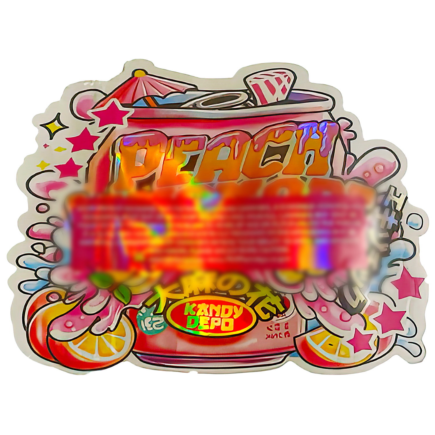 3.5g Shaped Mylar Bag (50 Count) Peach Lemonade Fanta Fatt MB35-SHAPE-053 - Image 2