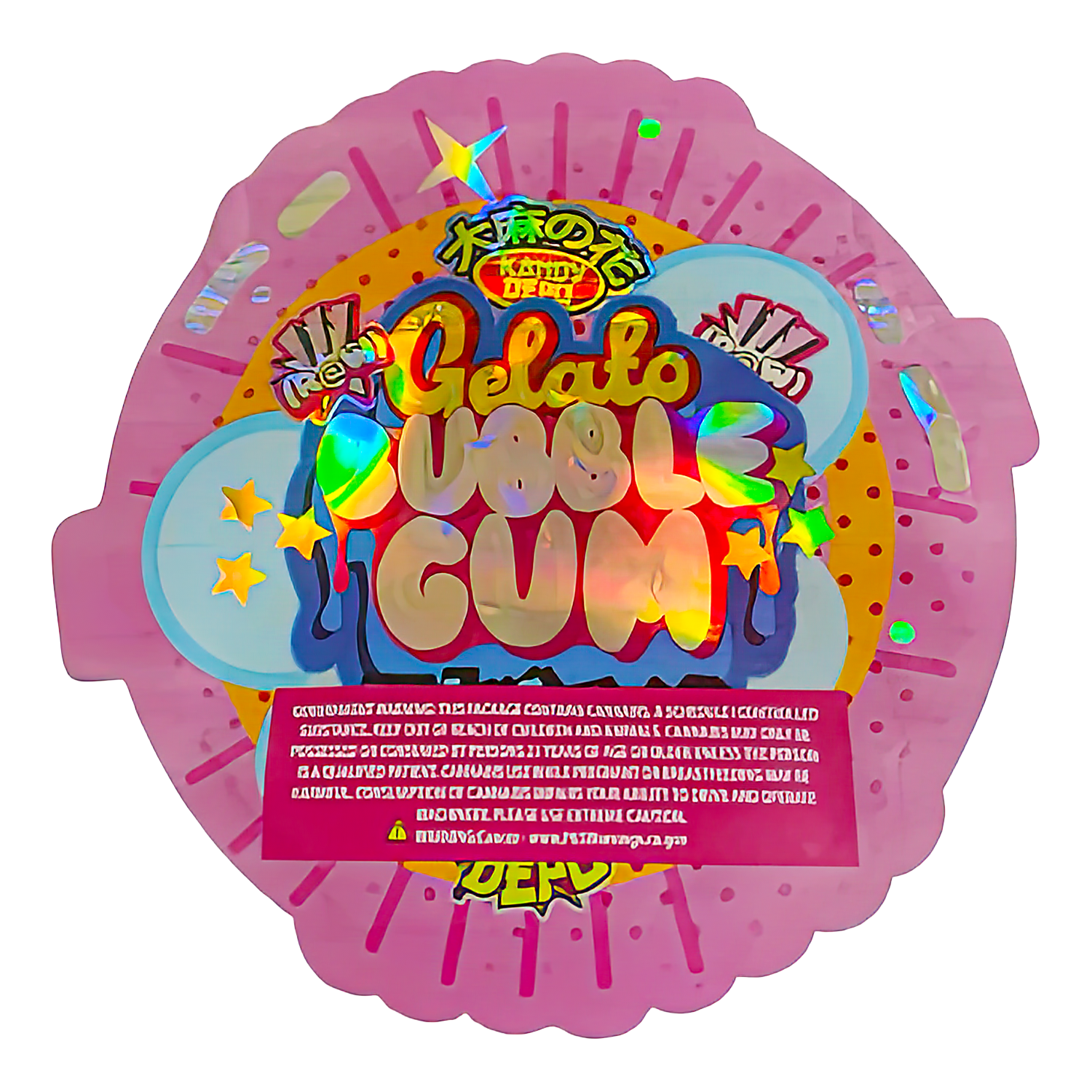 3.5g Shaped Mylar Bag (50 Count) Gelato Bubble Gum MB35-SHAPE-055 - Image 2