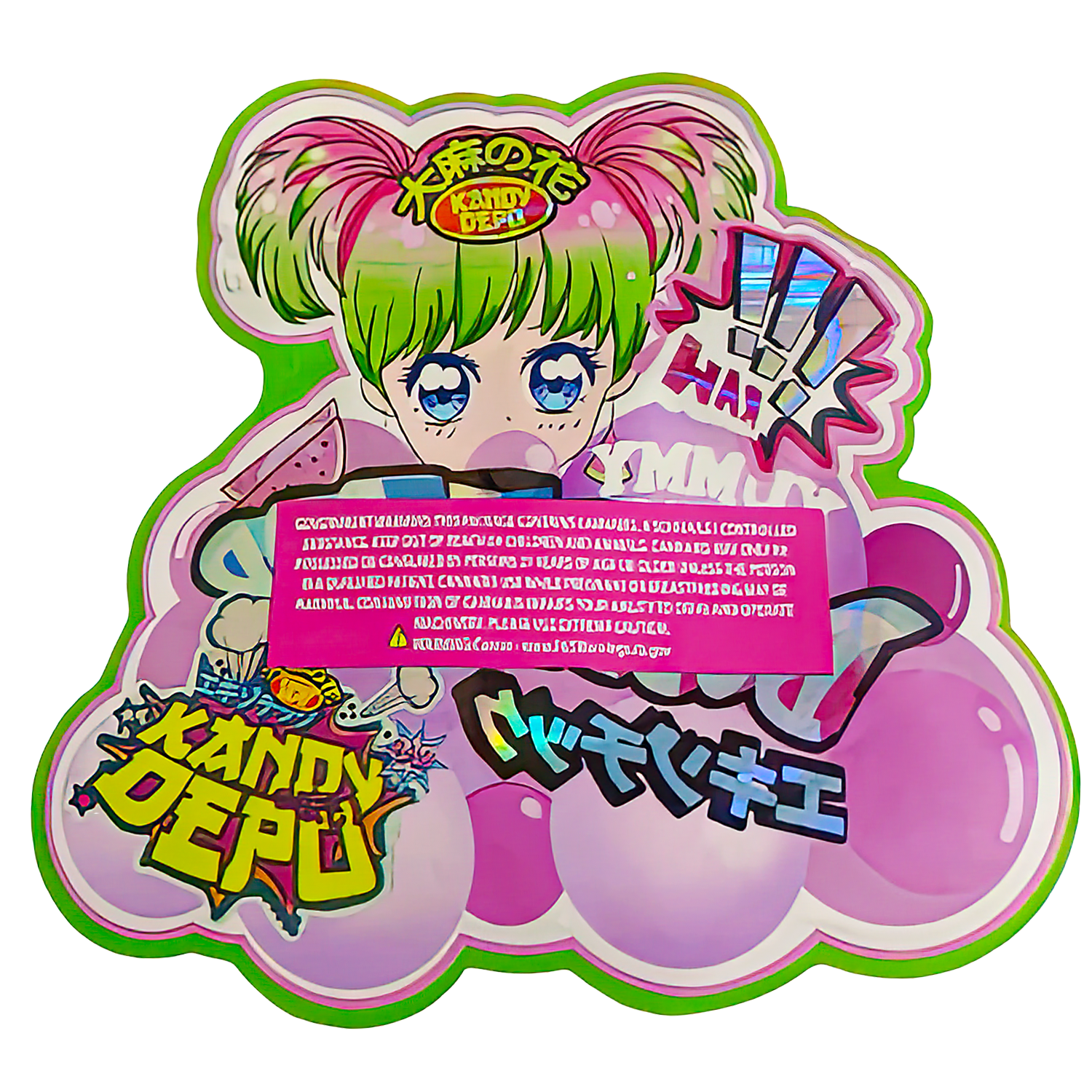 3.5g Shaped Mylar Bag (50 Count) Yummy Yummy Bubble Pop MB35-SHAPE-056 - Image 2