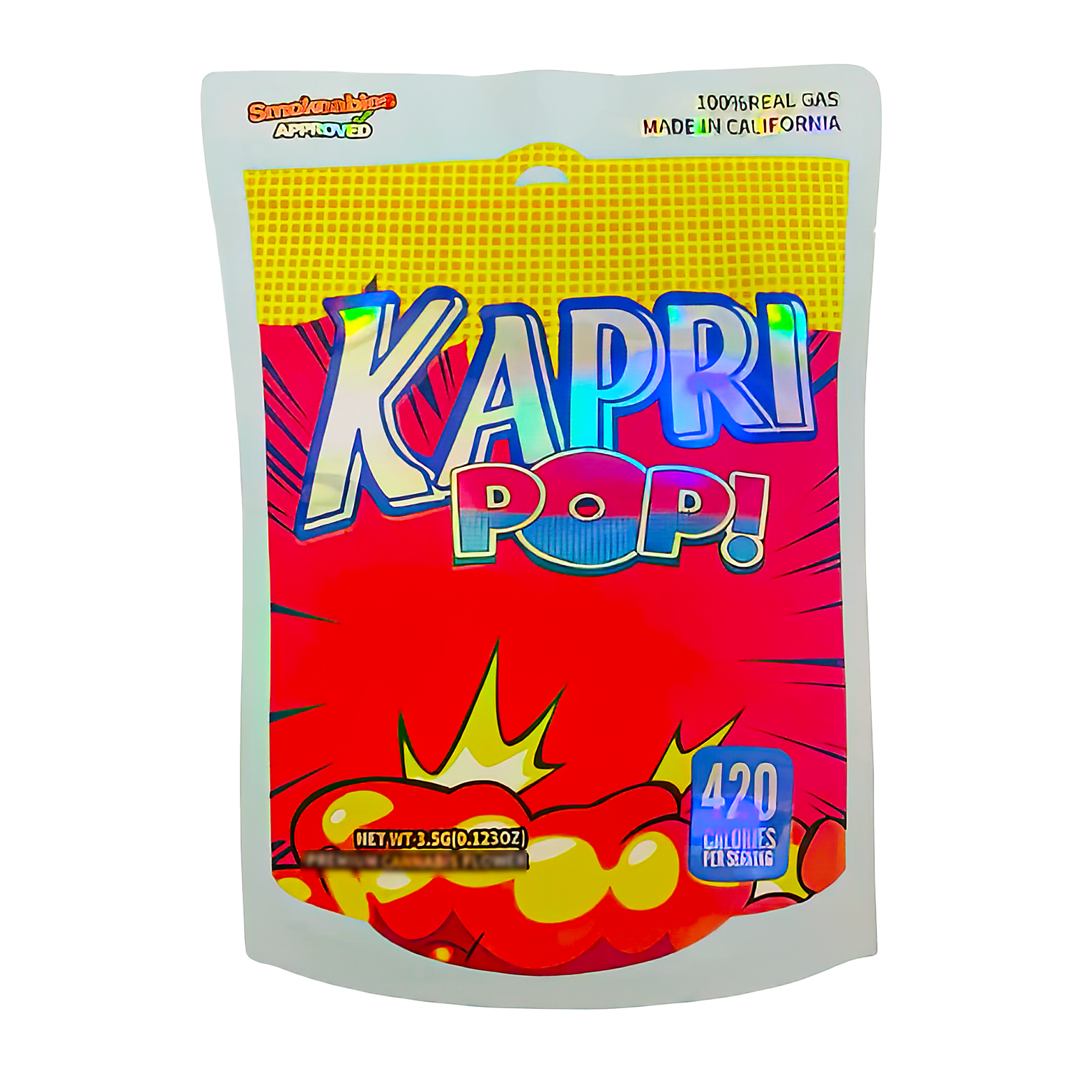 3.5g Shaped Mylar Bag (50 Count) Kapri Pop MB35-SHAPE-076