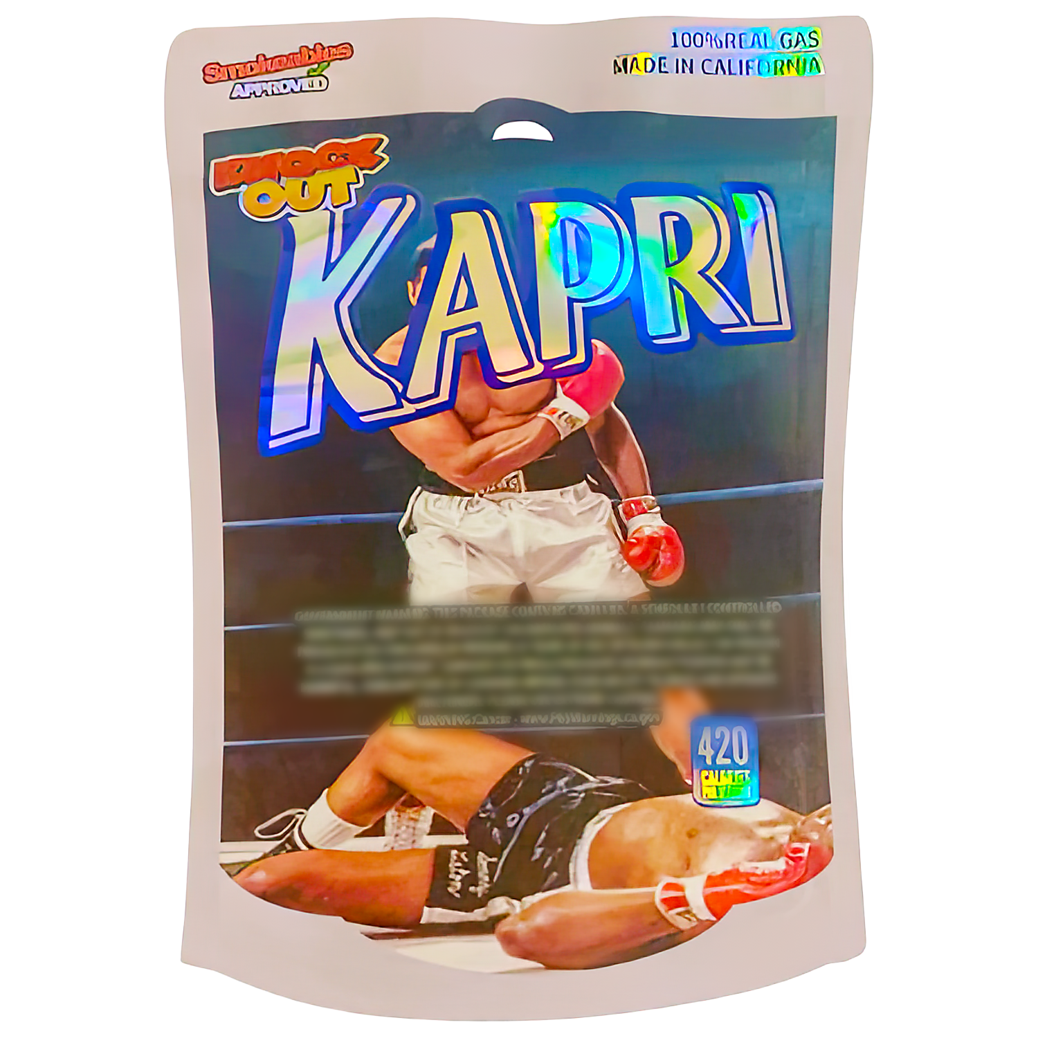 3.5g Shaped Mylar Bag (50 Count) Knock Out Kapri MB35-SHAPE-078 - Image 2