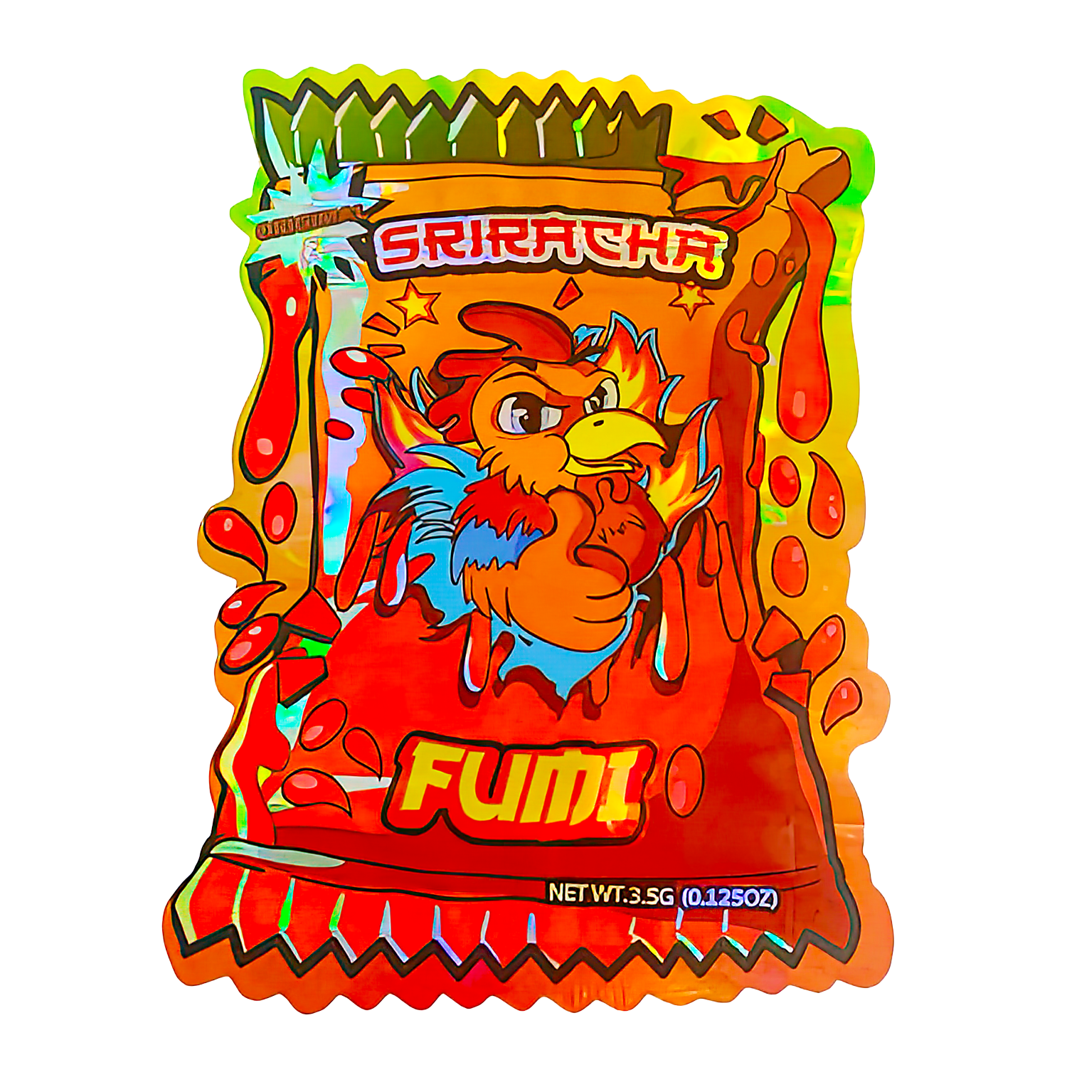 3.5g Shaped Mylar Bag (50 Count) Sriracha Fumi MB35-SHAPE-081