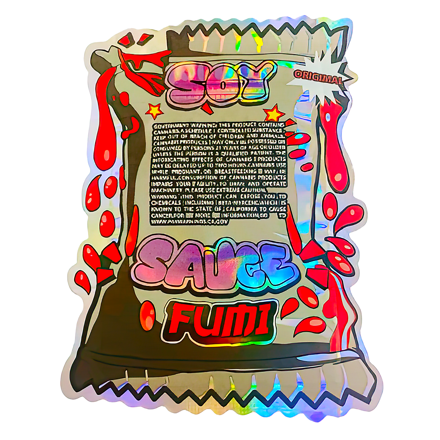 3.5g Shaped Mylar Bag (50 Count) Soy Sauce Fumi MB35-SHAPE-082 - Image 2