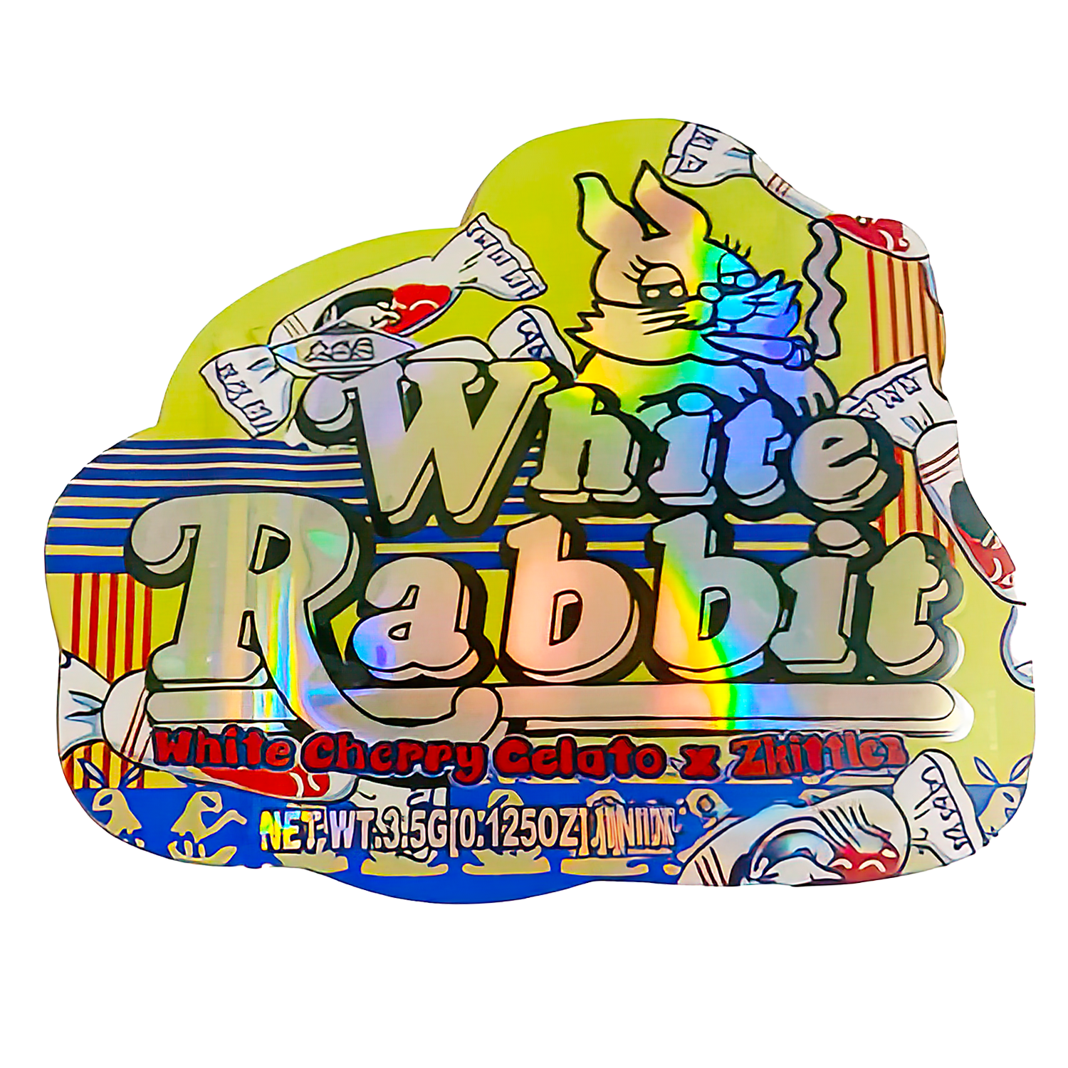 3.5g Shaped Mylar Bag (50 Count) White Rabbit MB35-SHAPE-087