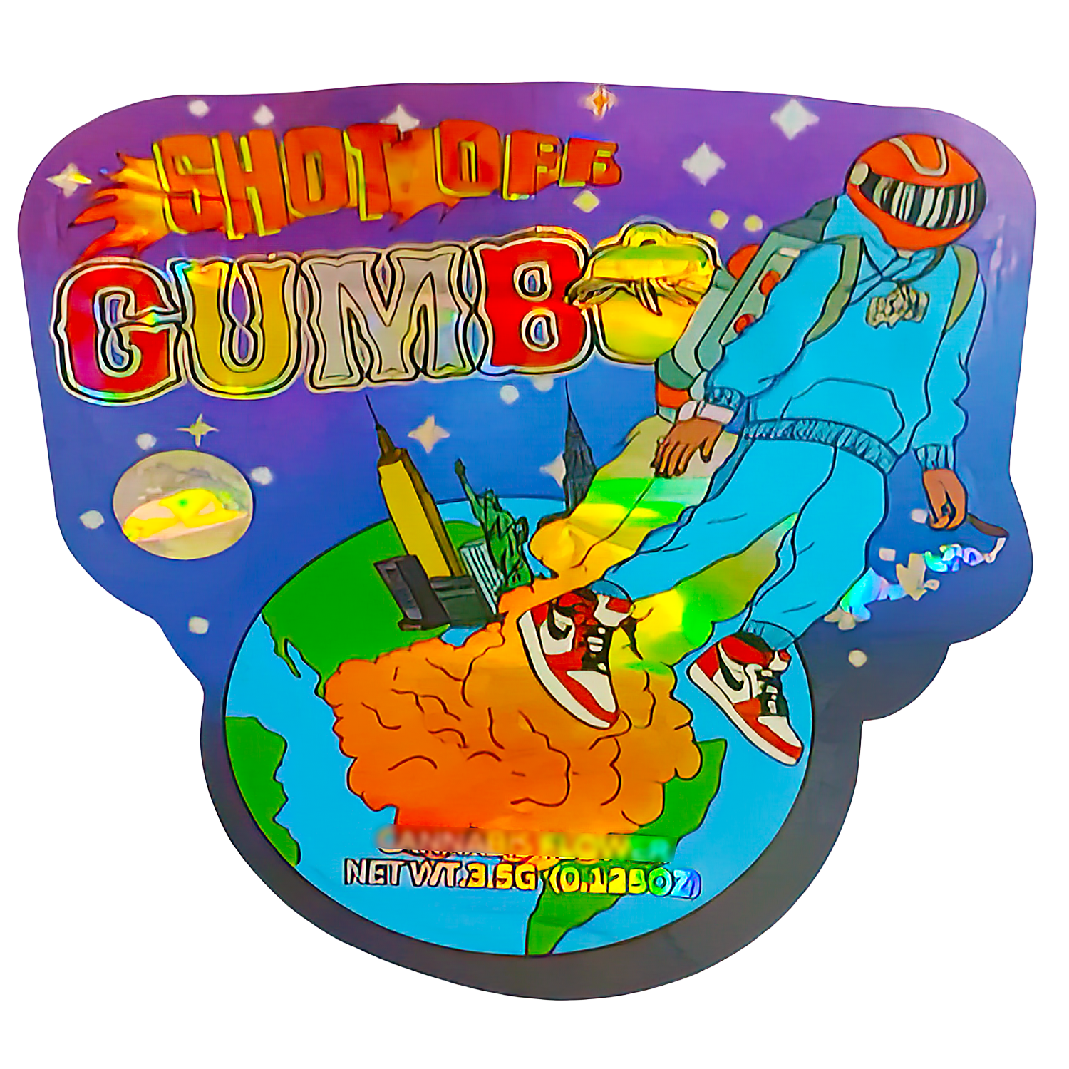 3.5g Shaped Mylar Bag (50 Count) Shot Off Gumbo MB35-SHAPE-107