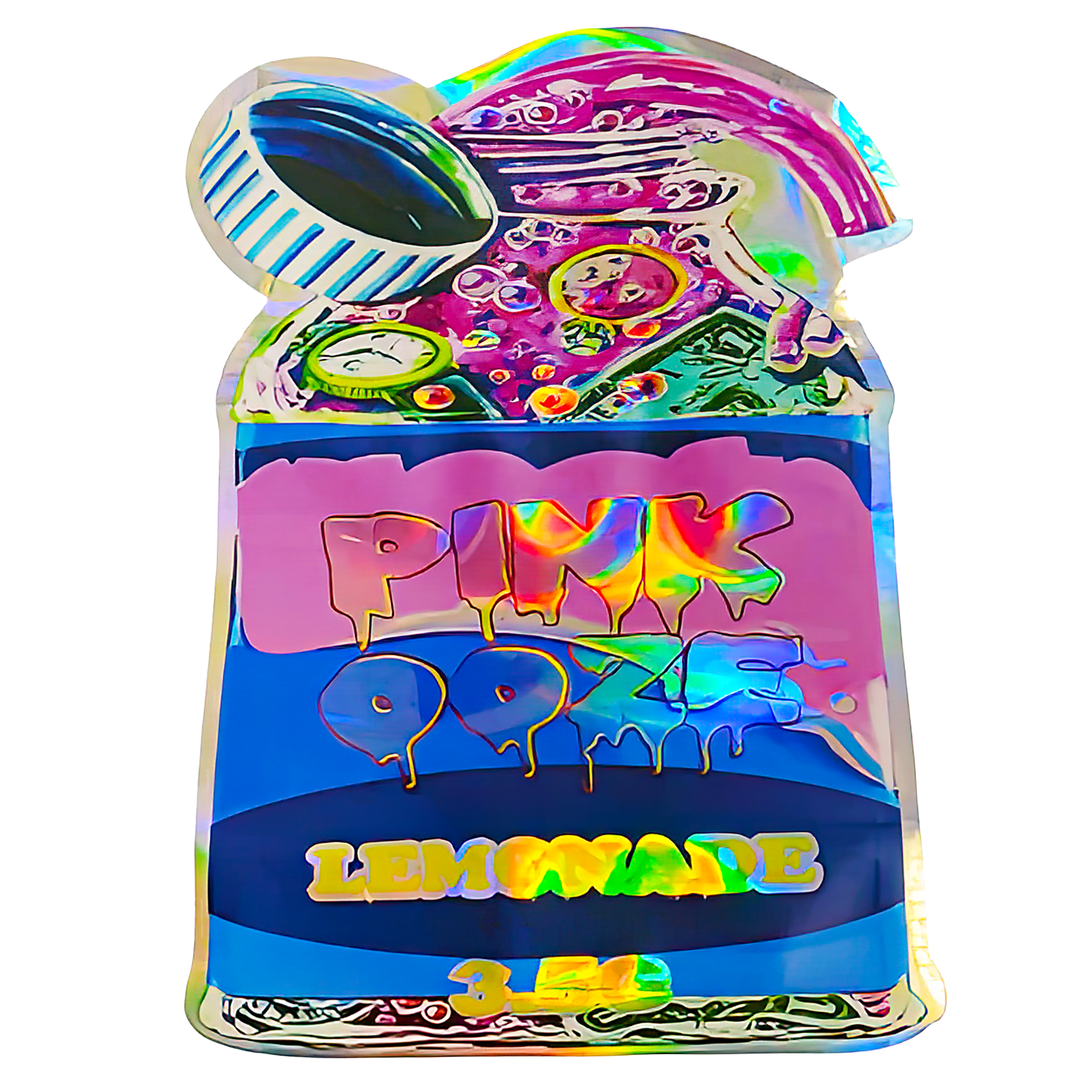 3.5g Shaped Mylar Bag (50 Count) Pink Ooze Lemonade MB35-SHAPE-111