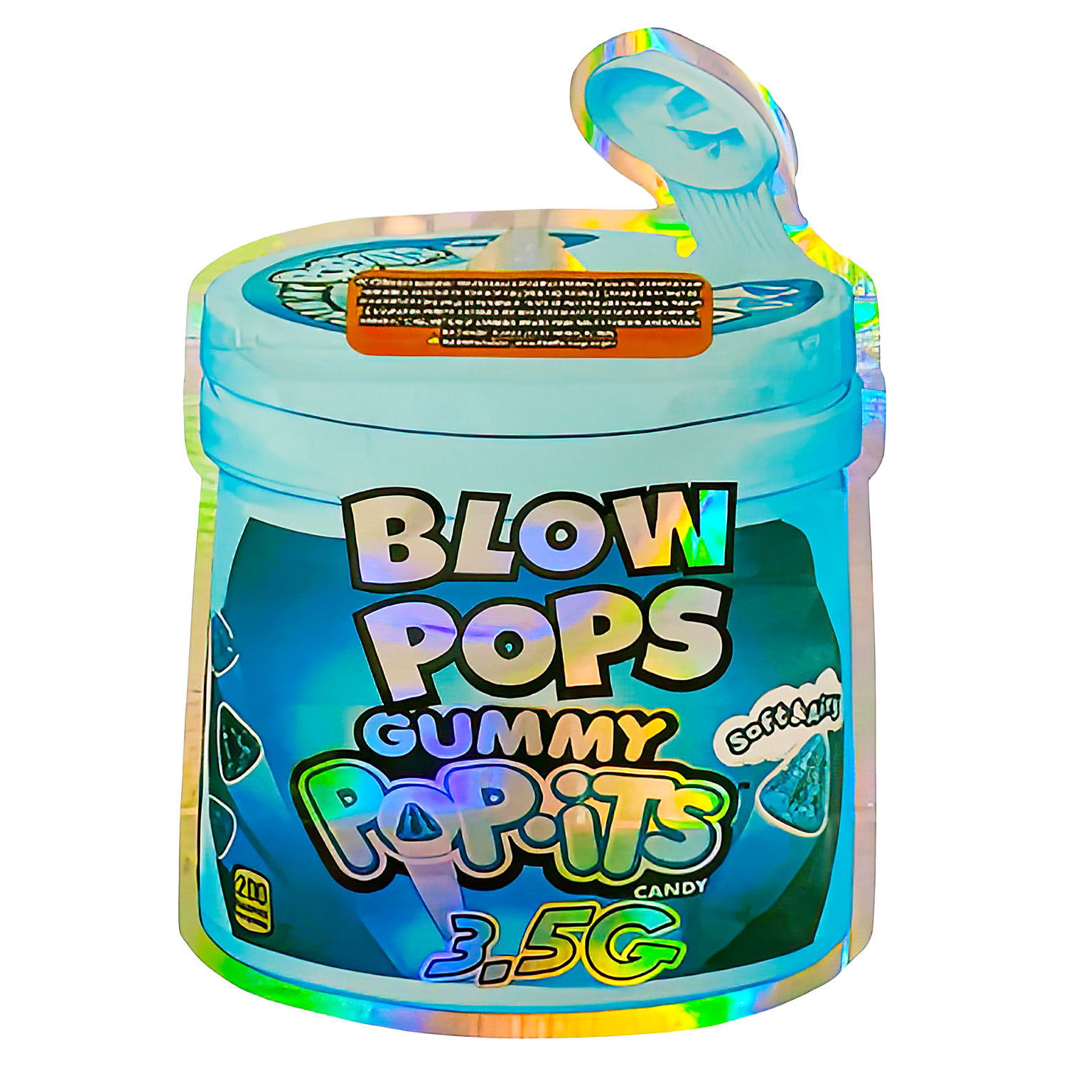 3.5g Shaped Mylar Bag (50 Count) Blow Pops Gummy Popits MB35-SHAPE-112 - Image 2