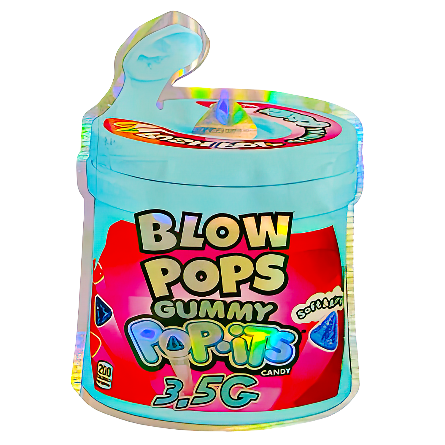 3.5g Shaped Mylar Bag (50 Count) Blow Pops Gummy Popits MB35-SHAPE-112