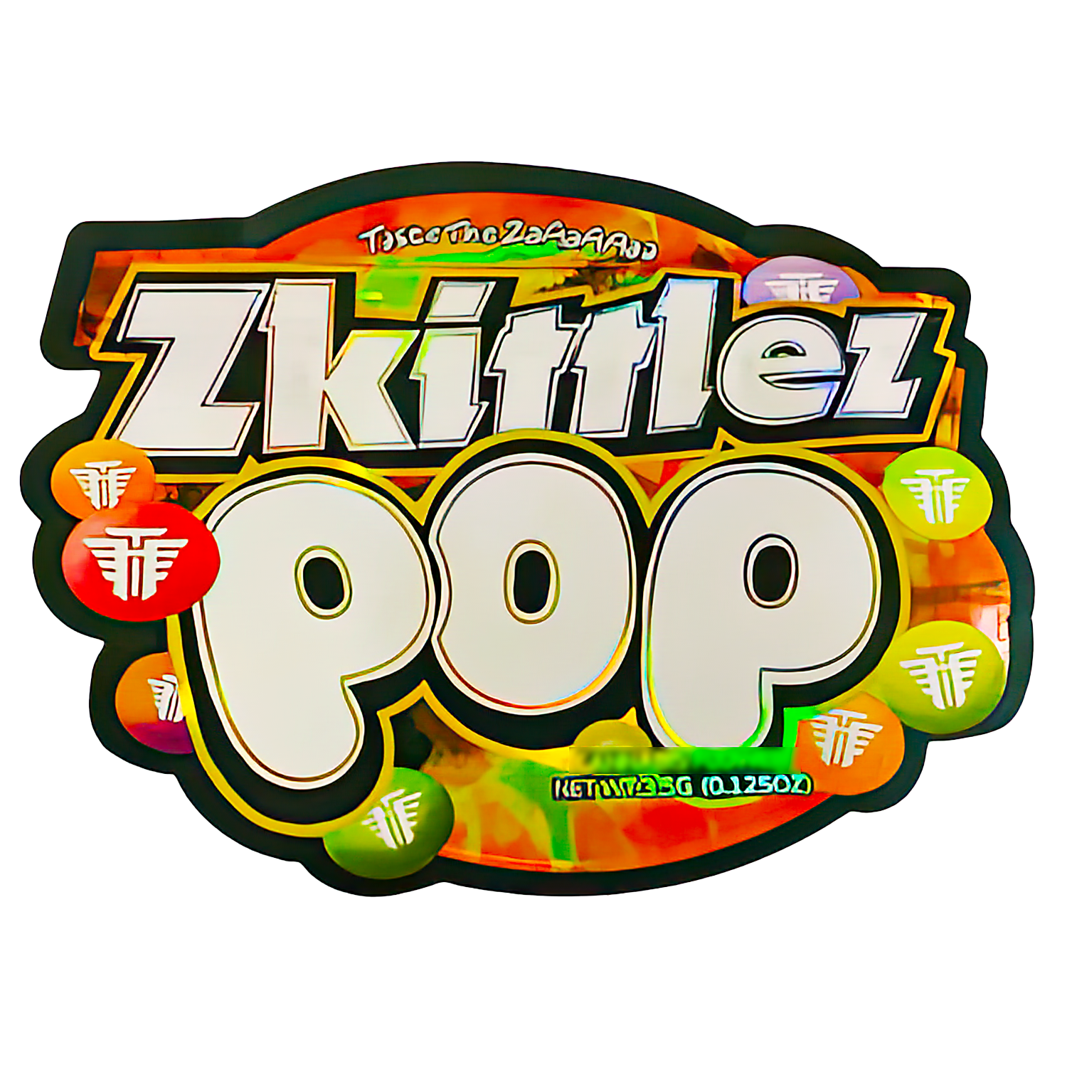 3.5g Shaped Mylar Bag (50 Count) Zkittlez Pop MB35-SHAPE-116