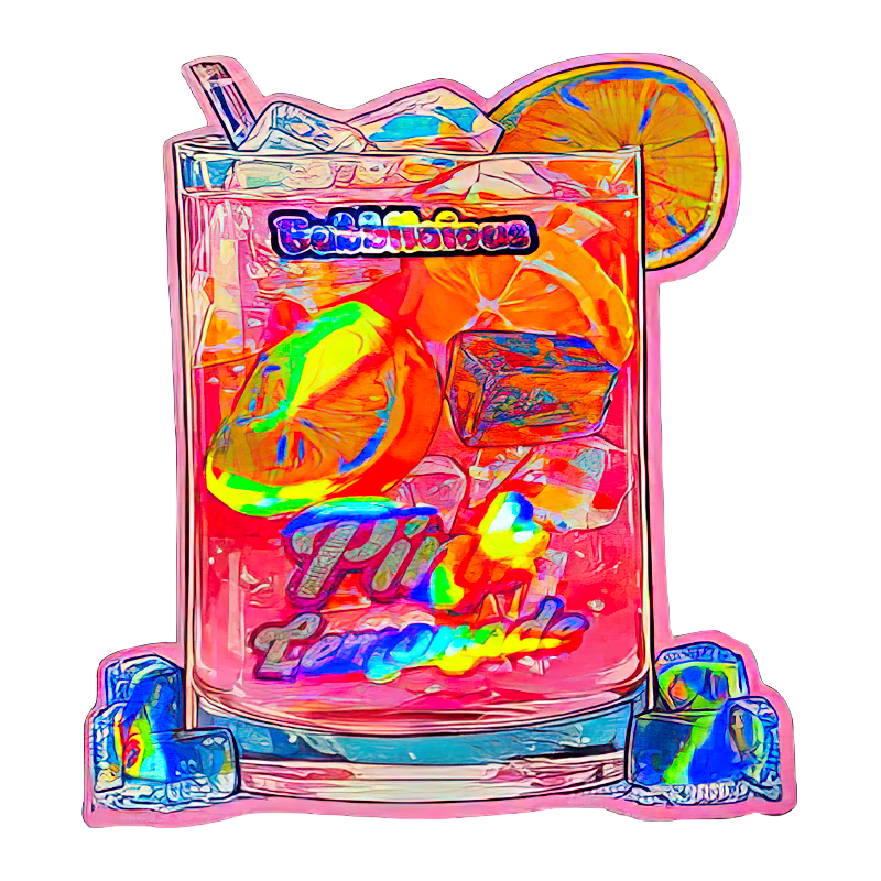 50 Pack - 3.5G Shaped Mylar Bags - Bubblicious Pink Lemonade - MB35-SHAPE-131