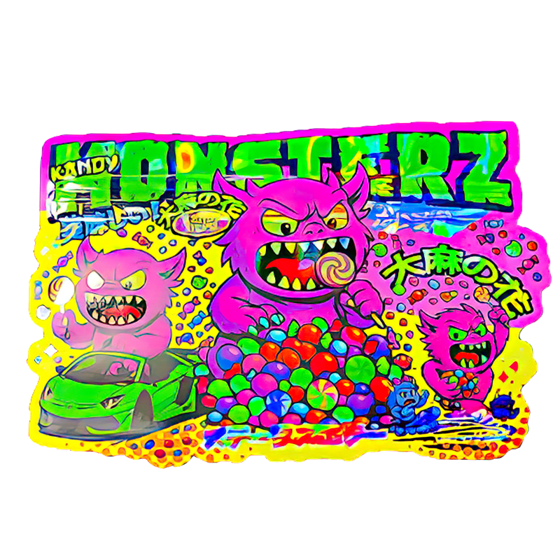 50 Pack - 3.5G Shaped Mylar Bags - Kandy Depo Monsterz - MB35-SHAPE-137