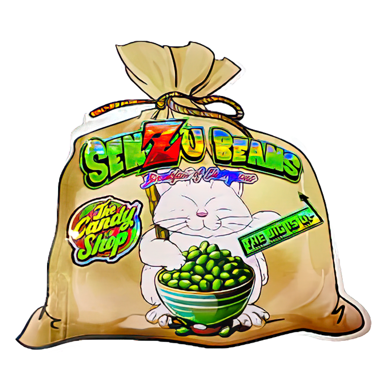 50 Pack - 3.5G Shaped Mylar Bags - The Candy Shop Senzu Beans - MB35-SHAPE-146