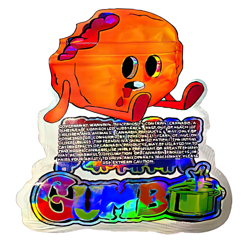 50 Pack - 3.5G Shaped Mylar Bags - Jelly Gumbo - MB35-SHAPE-169 - Image 2