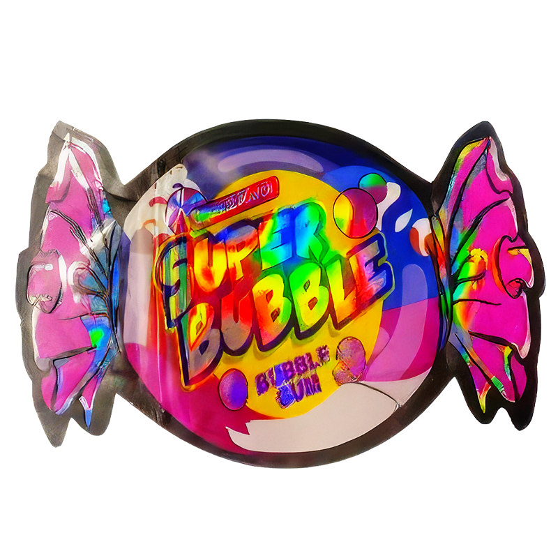 50 Pack - 3.5G Shaped Mylar Bags - The Candy Shop Super Bubble Gum Original Flavor - MB35-SHAPE-154