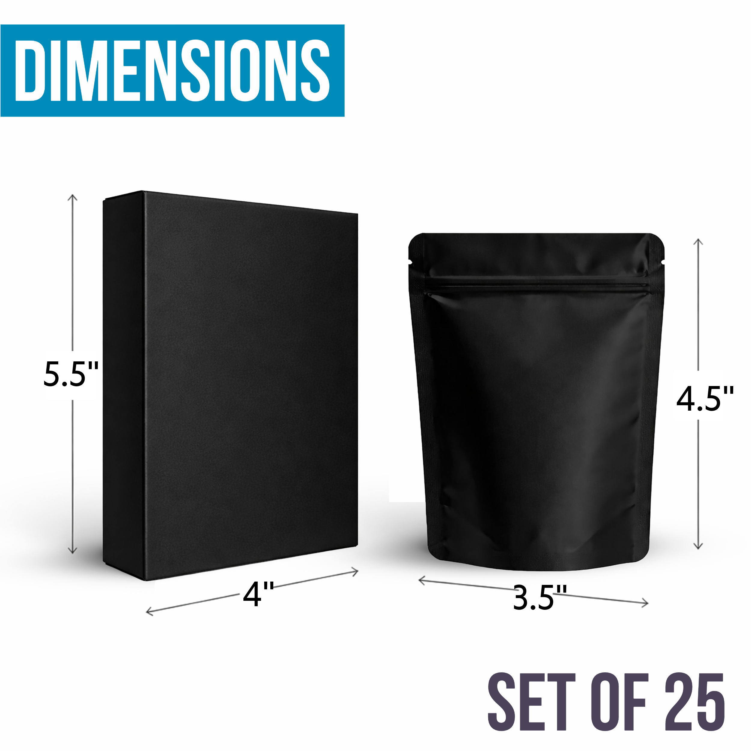 25 Pack - Bag-n-Box 3.5g Mylar Packaging Set - High Tolerance Brain Freeze Couch Potato - BAGNBOX-WIN-082