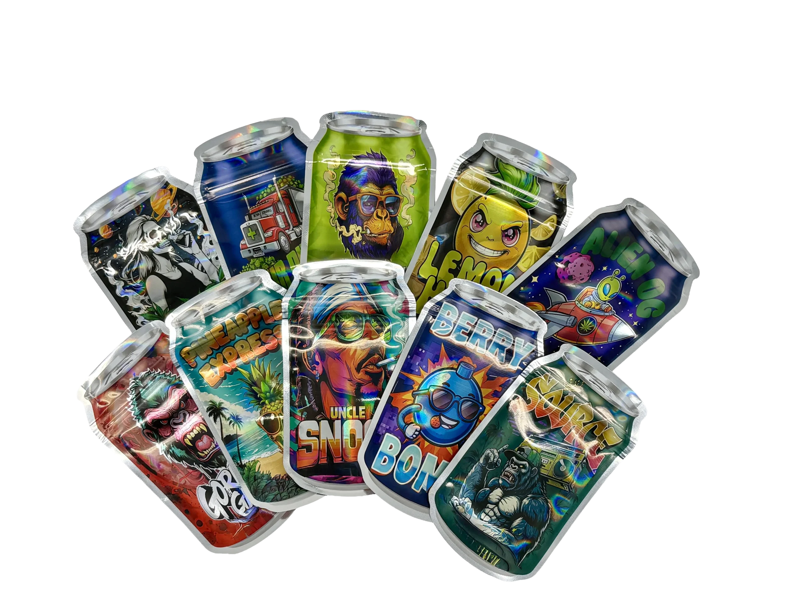 (50 Pack) 3.5 Mylar Bag Mix Collection (CANS) - Image 2