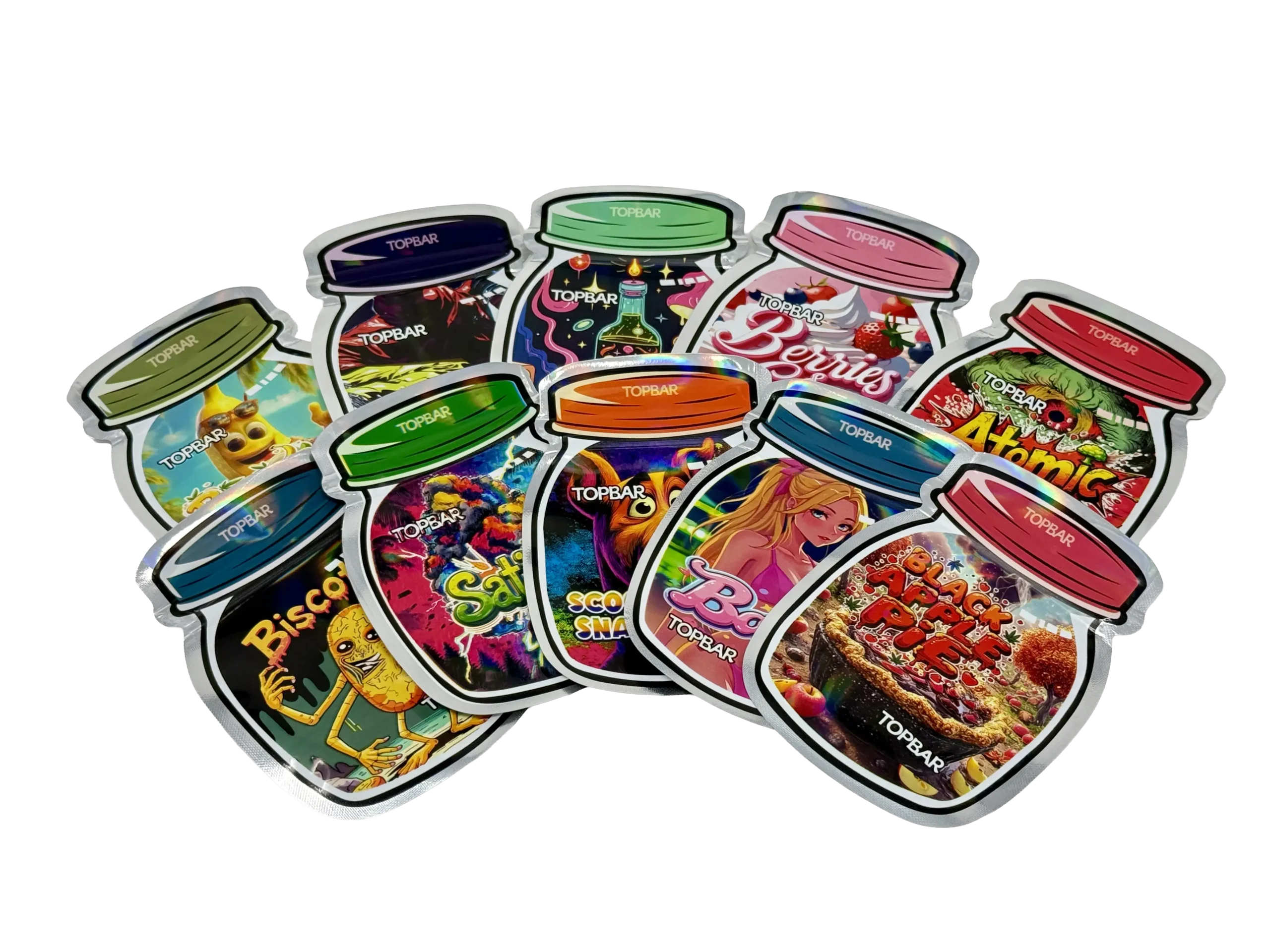 (50 Count) 3.5g Mylar Bags Mix Designs (FLOWER JAR) - Image 2