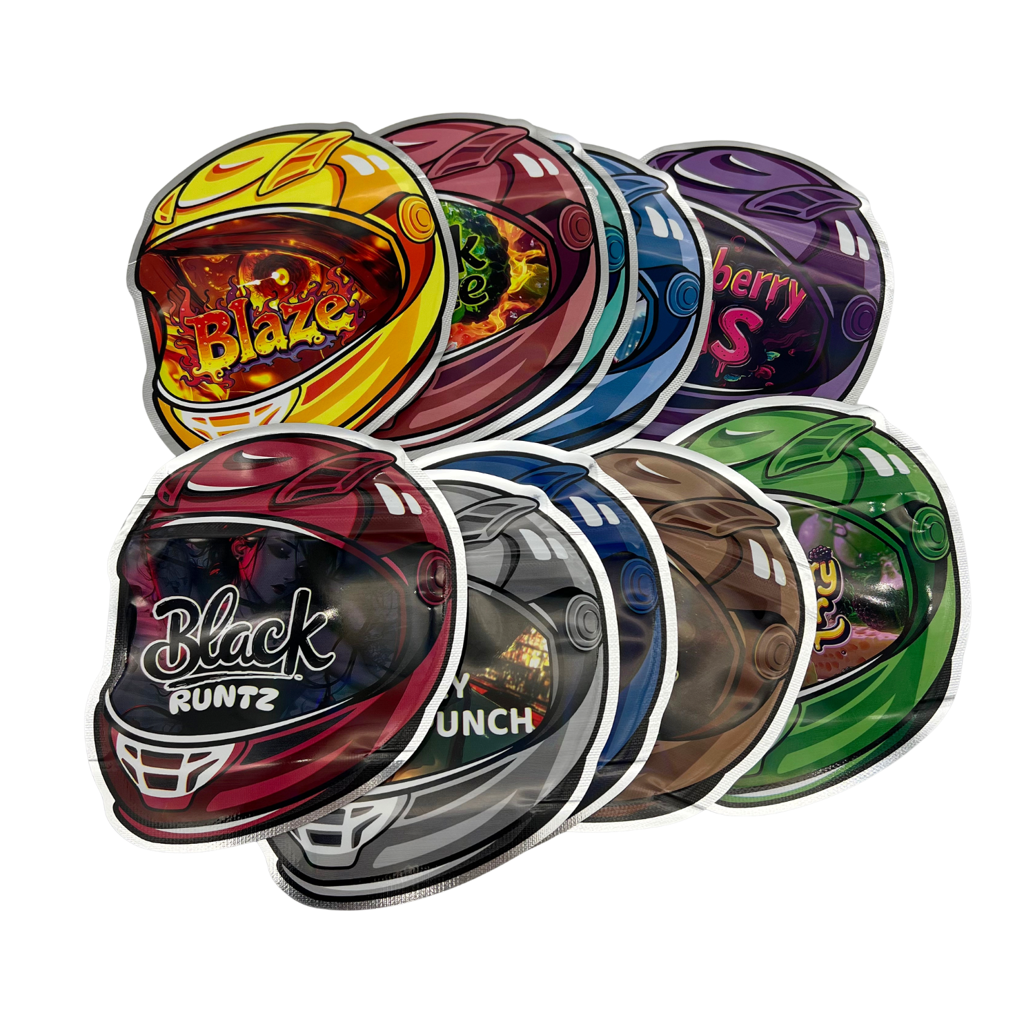 (50 Count) 3.5g Mylar Bags Mix Designs (HELMET) - Image 3