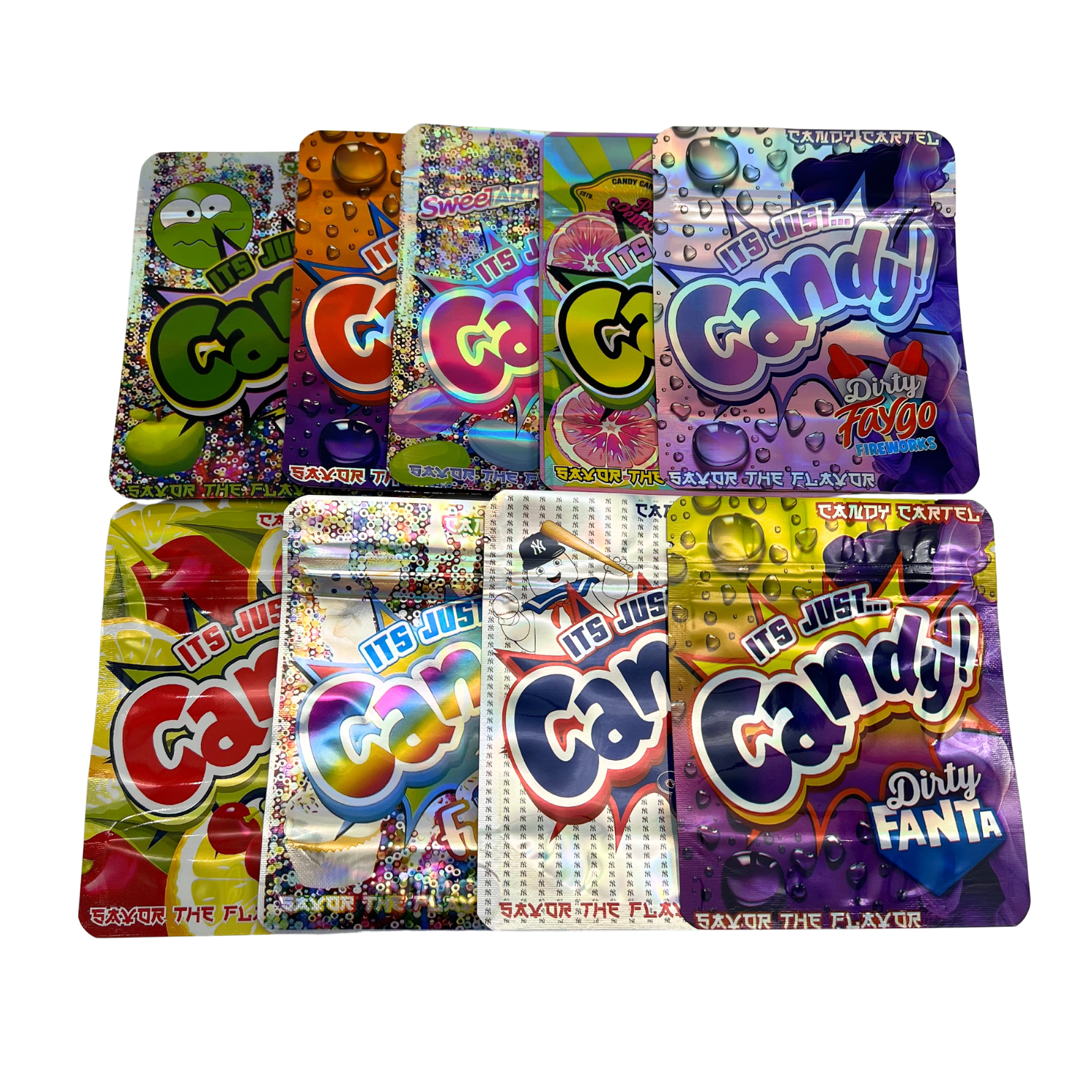 (50 Count) 3.5g Mylar Bags Mix Designs (IT’S JUST CANDY) - Image 3