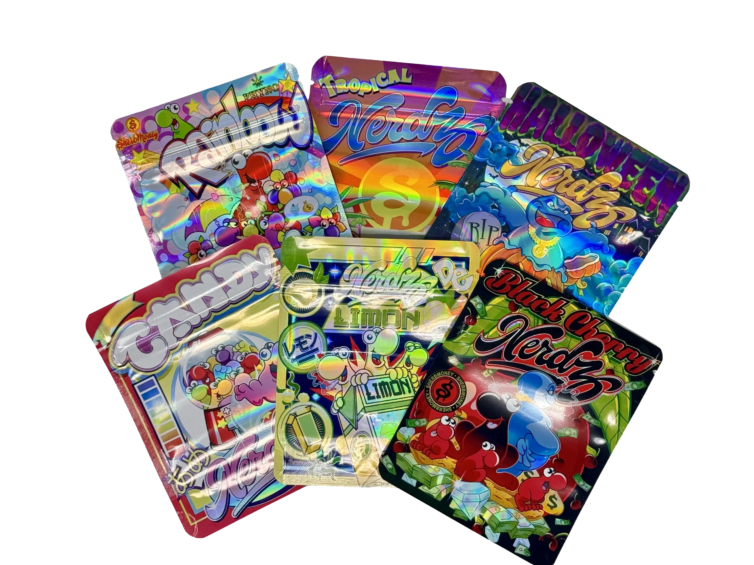 (50 Count) 3.5g Mylar Bags Mix Designs (NERDZ) - Image 2