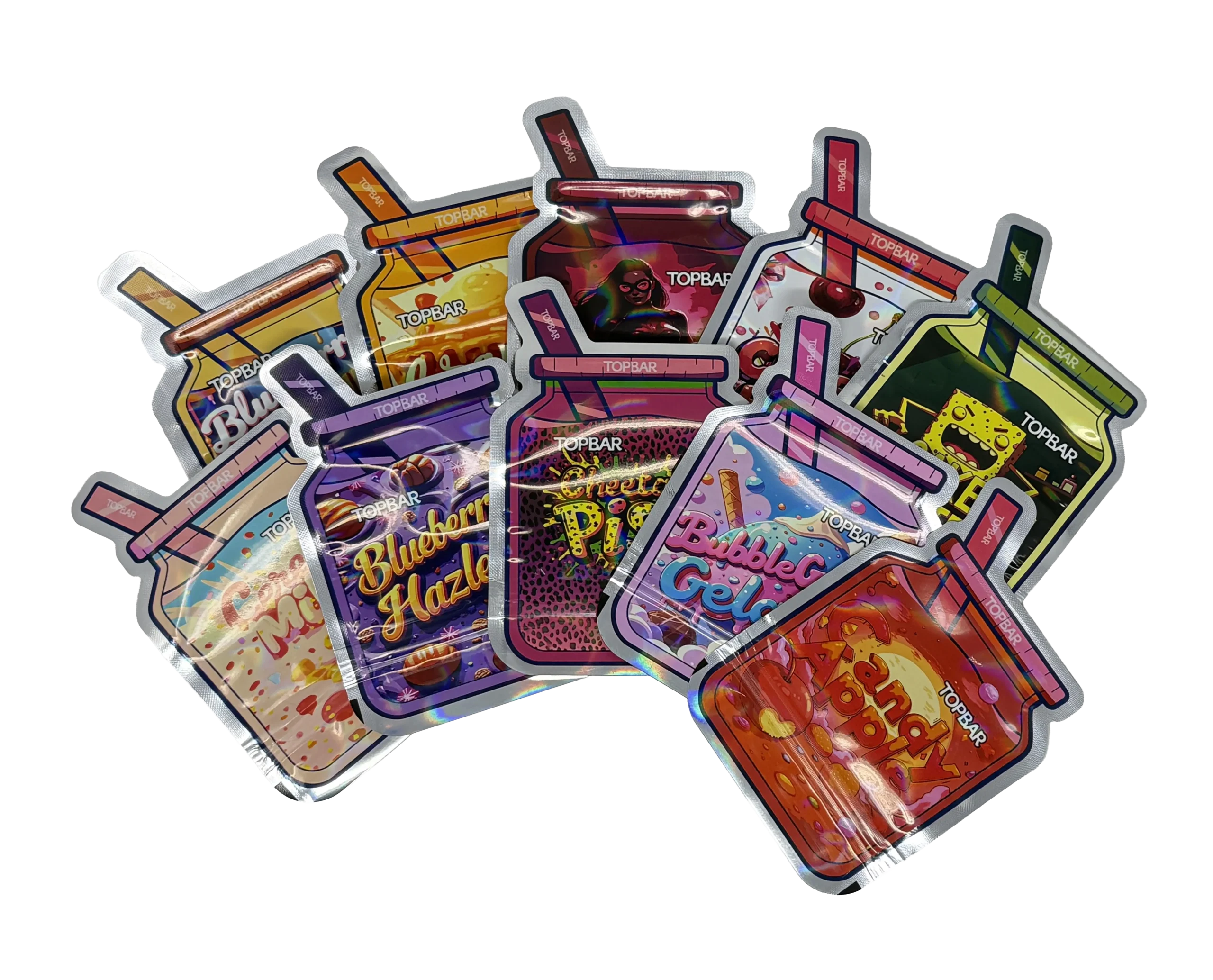 (50 Count) 3.5g Mylar Bags Mix Designs (STRAW JAR) - Image 4