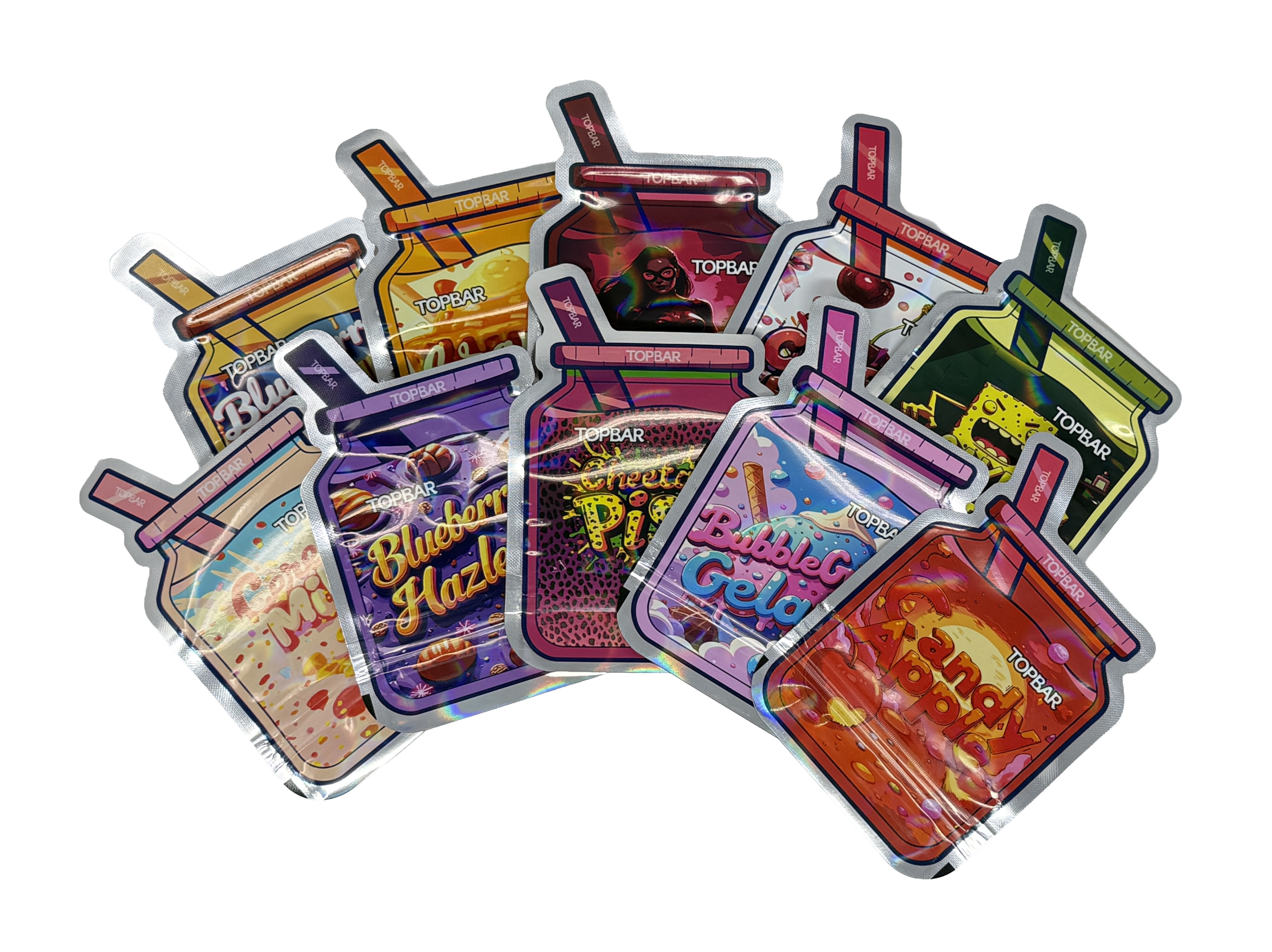 (50 Count) 3.5g Mylar Bags Mix Designs (STRAW JAR) - Image 3