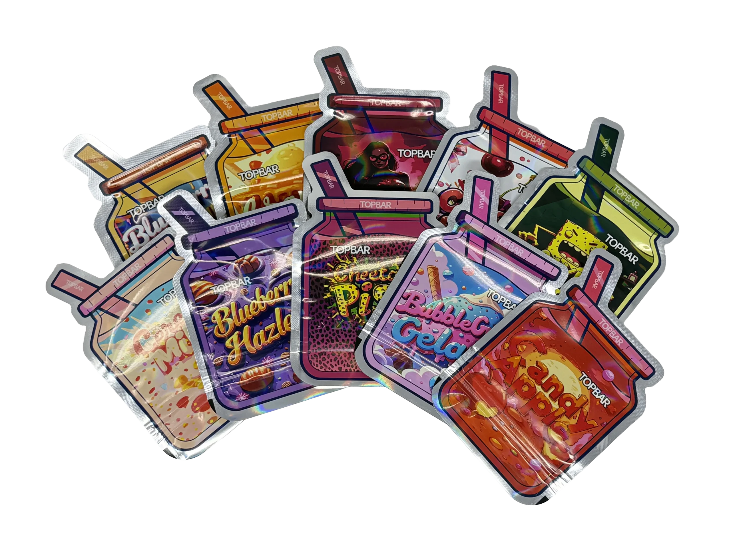(50 Count) 3.5g Mylar Bags Mix Designs (STRAW JAR) - Image 2