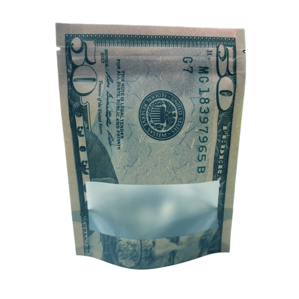 3.5 Gram Money Mylar Bag – Premium Smell-Proof Packaging - Fifty Dollar Bill Vers 1 (50 Count) MMB-35G-002 - Image 6