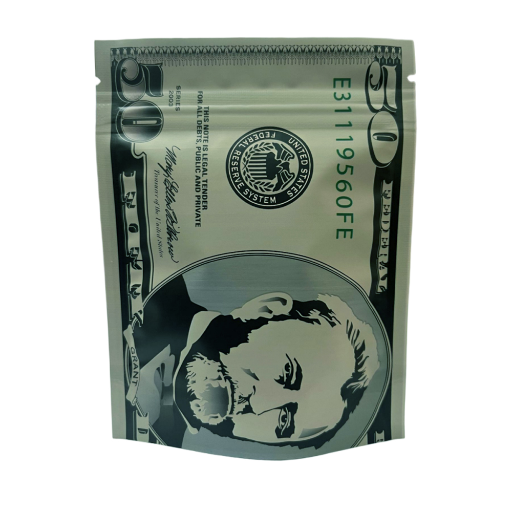 3.5 Gram Money Mylar Bag – Premium Smell-Proof Packaging - Fifty Dollar Bill Vers 2 (50 Count) MMB-35G-003 - Image 5