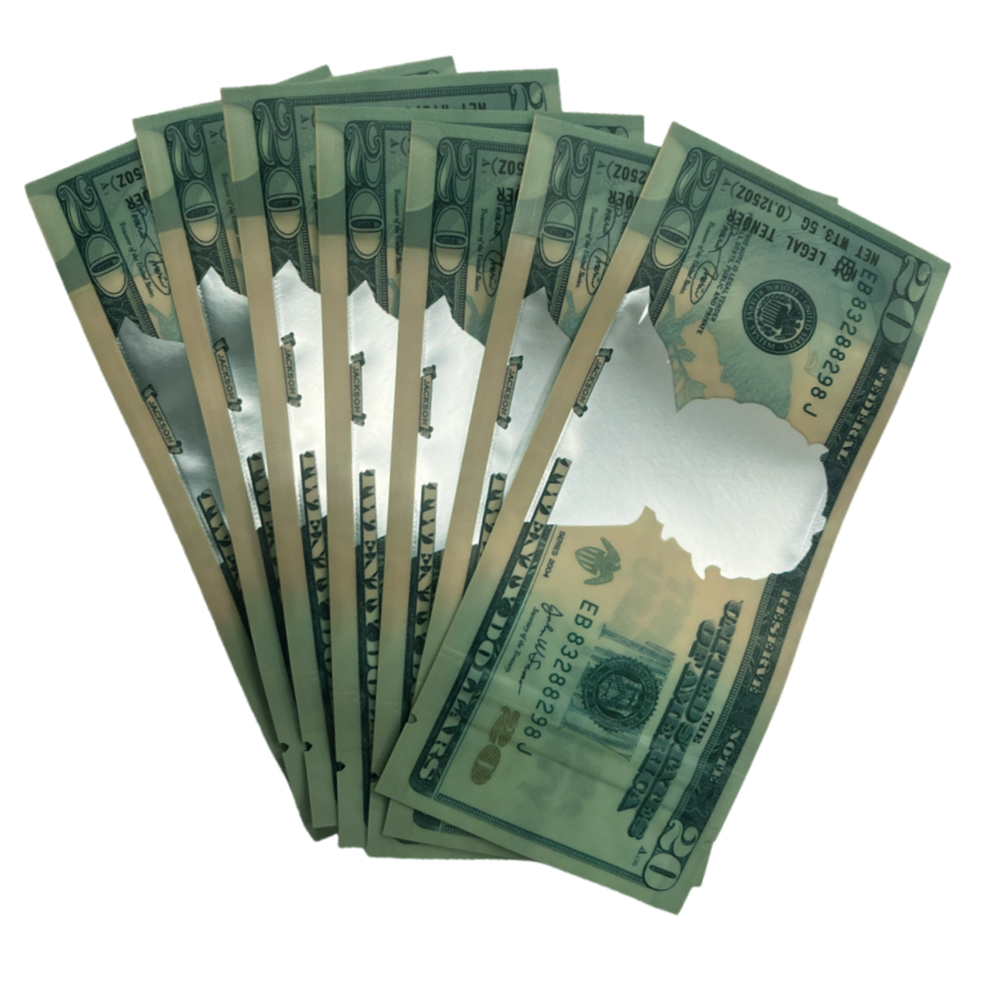 3.5 Gram Money Mylar Bag – Premium Smell-Proof Packaging - Twenty Dollar Bill Who (50 Count) MMB-35G-008 - Image 7